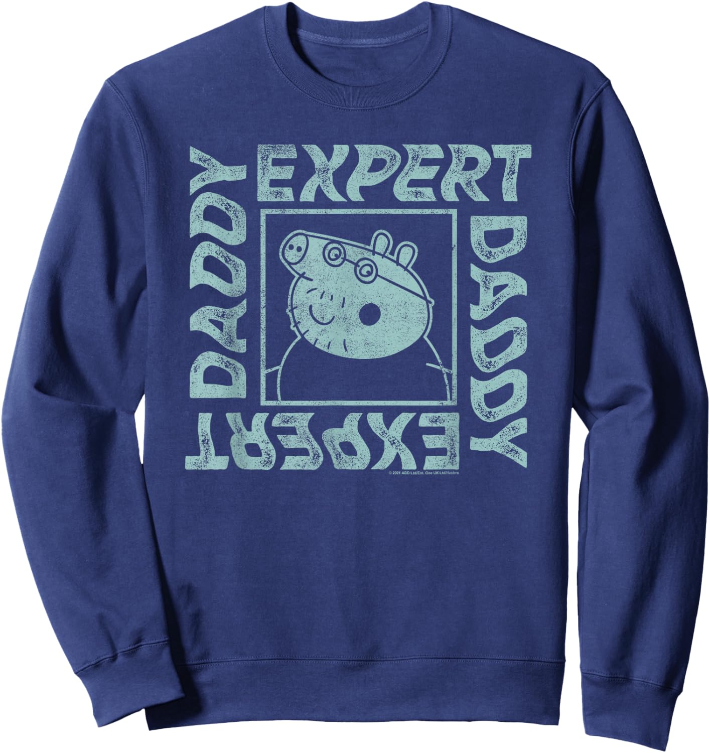 Peppa Pig Father's Day Expert Daddy Vintage Faded Box Logo Sweatshirt - Sweatshirt | Navy