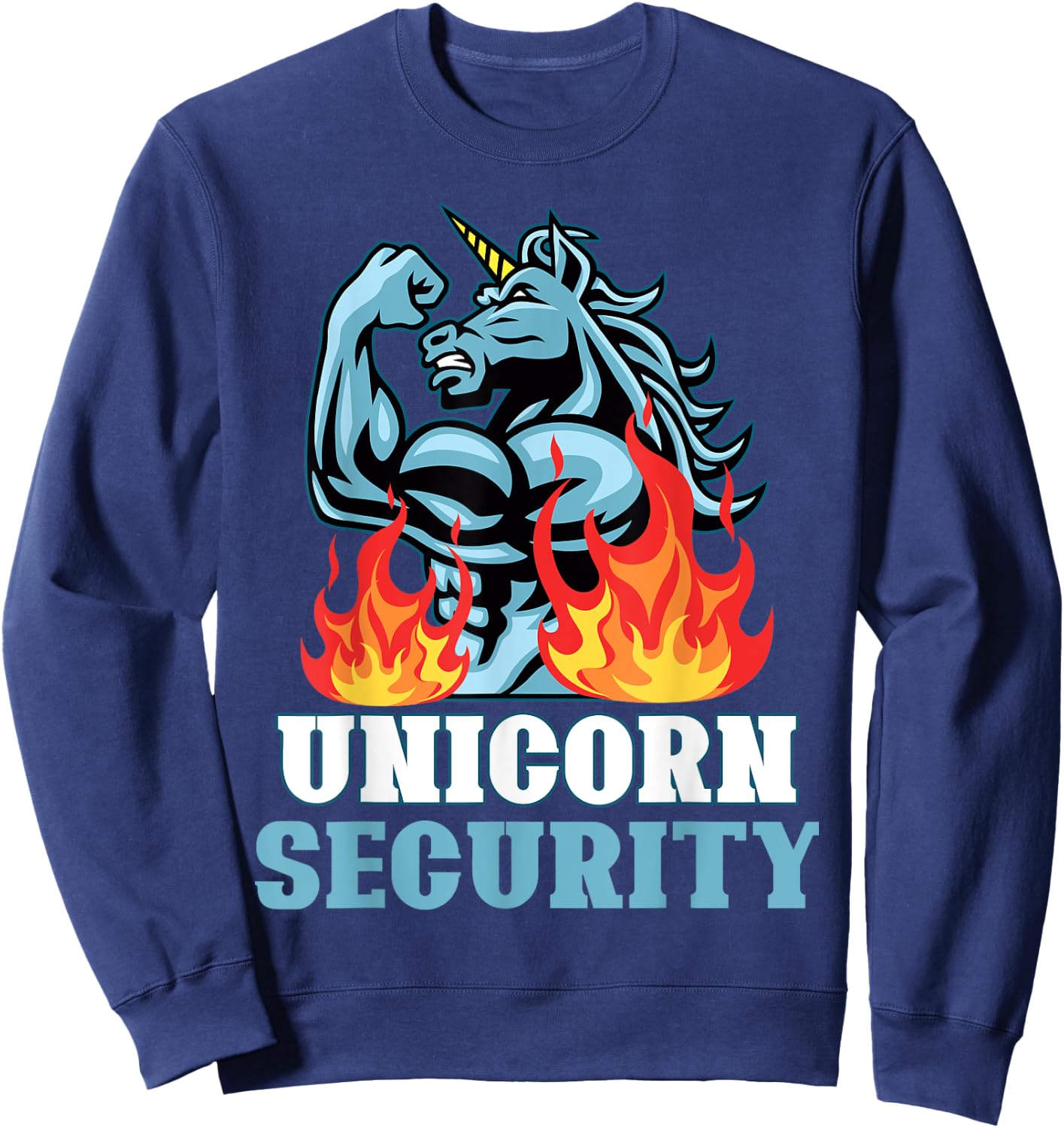 Unicorn Security Funny Unicorns Rainbow Lover Graphic Sweatshirt - Sweatshirt | Navy