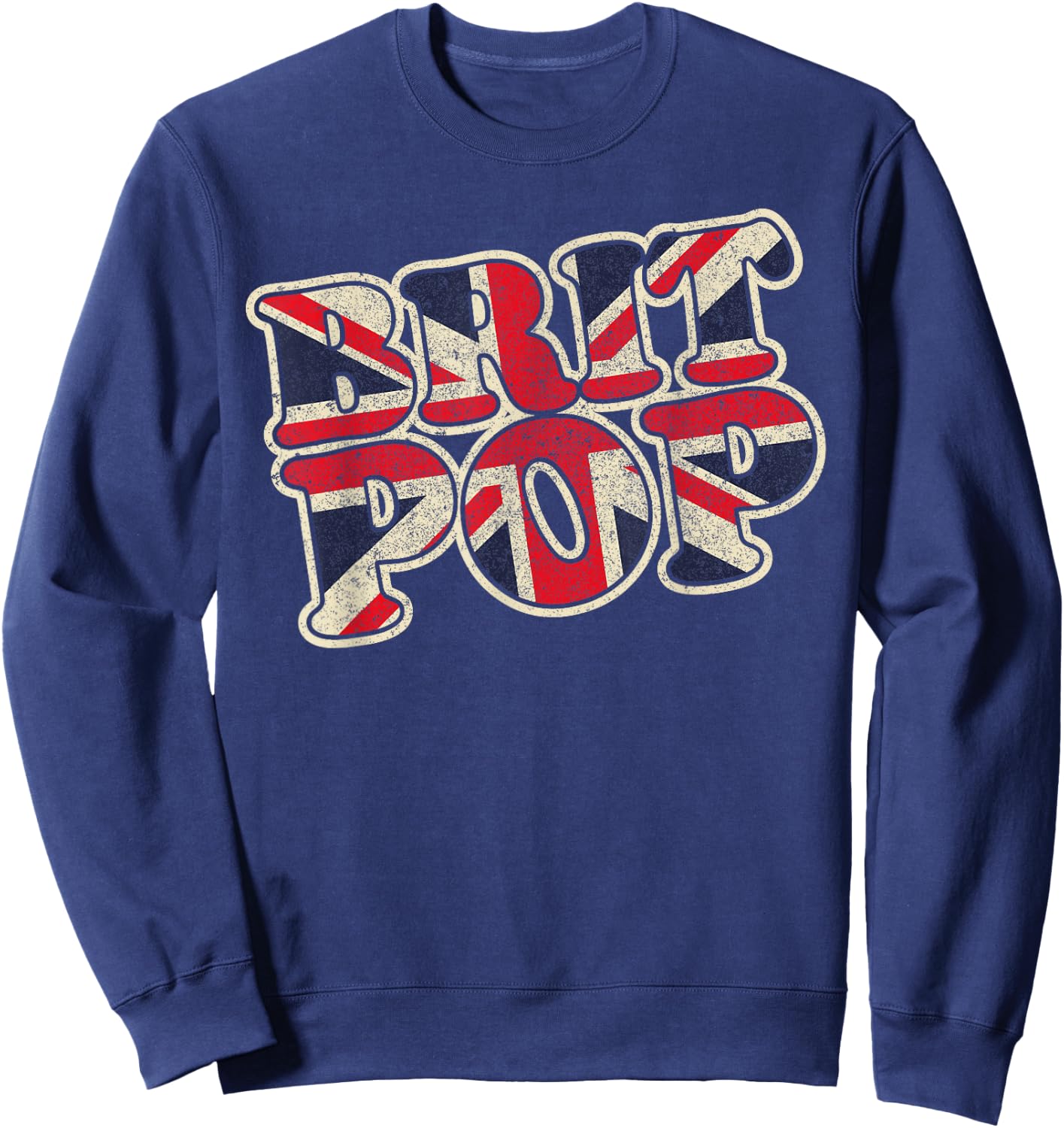 Brit Pop, Classic music scene from the 90's big vintage worn Sweatshirt - Sweatshirt | Navy
