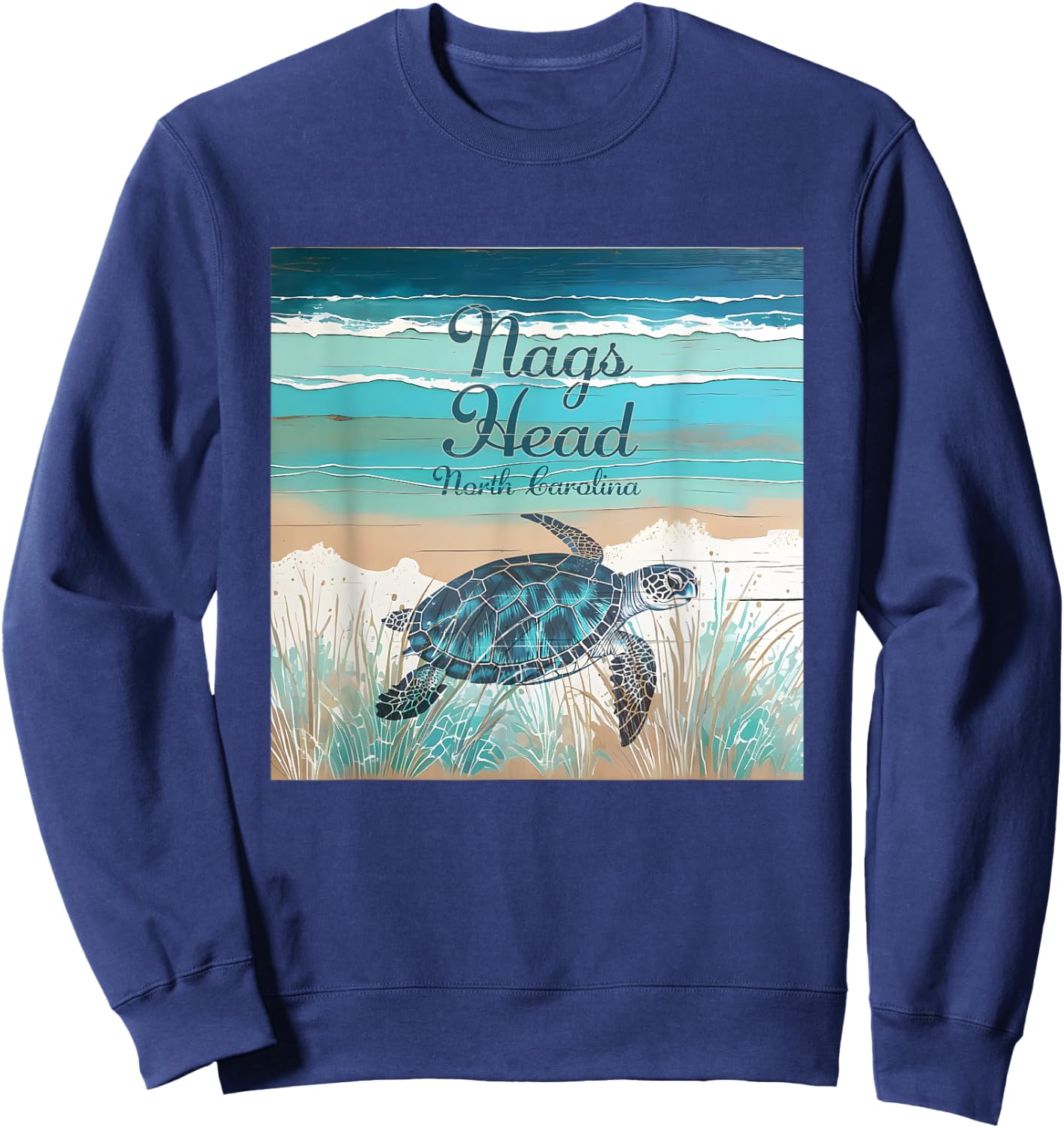 Nags Head OBX Outer Banks North Carolina Sea Turtle Beach Sweatshirt - Sweatshirt | Navy