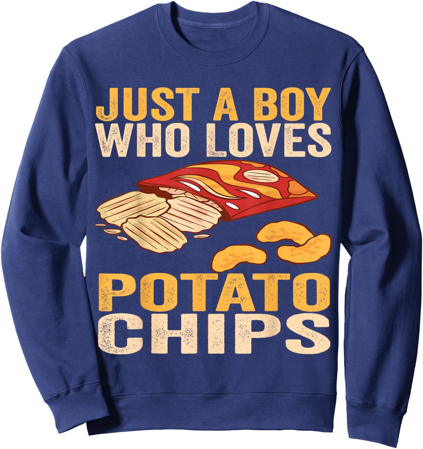 Just a Boy Who Loves Potato Chips Funny foodie son Toddlers Sweatshirt - Sweatshirt | Navy