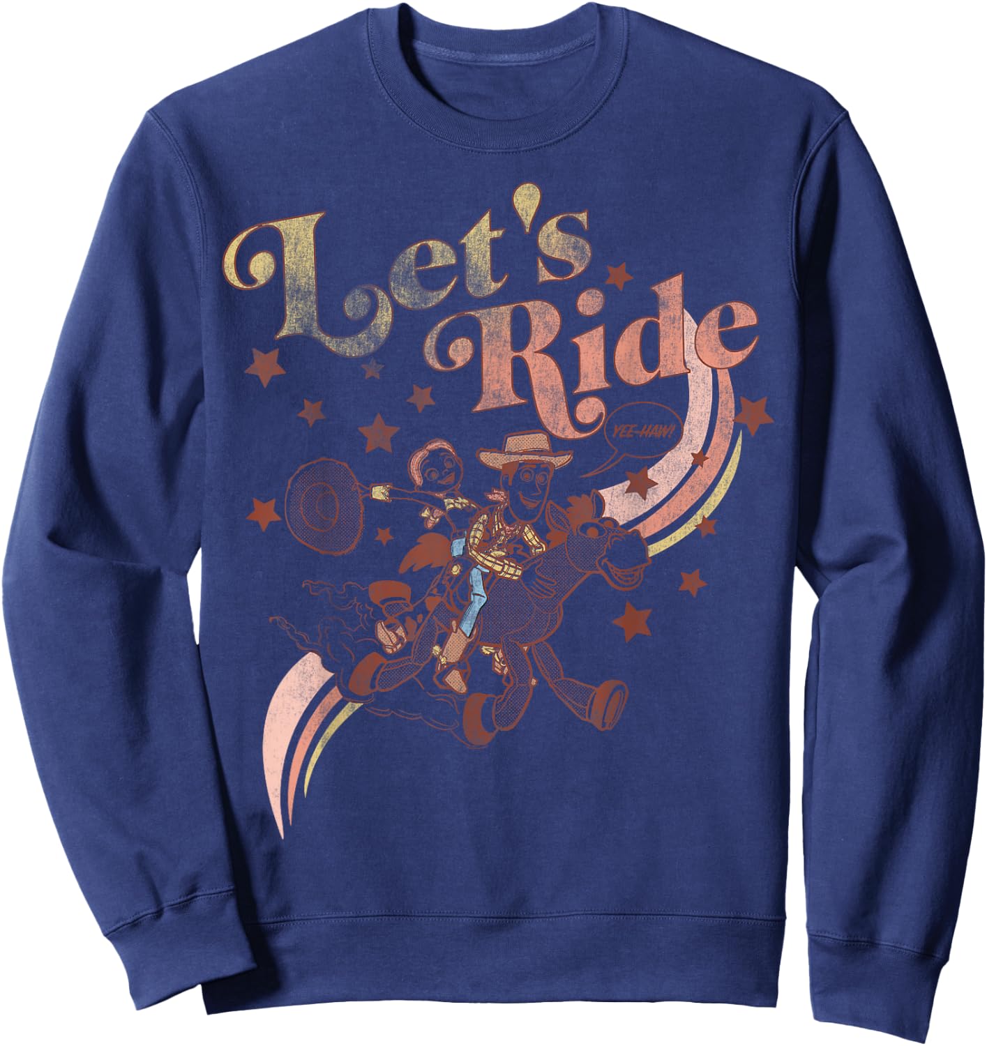 Disney Pixar Toy Story Jessie & Woody Let's Ride Gradient Sweatshirt - Sweatshirt | Navy