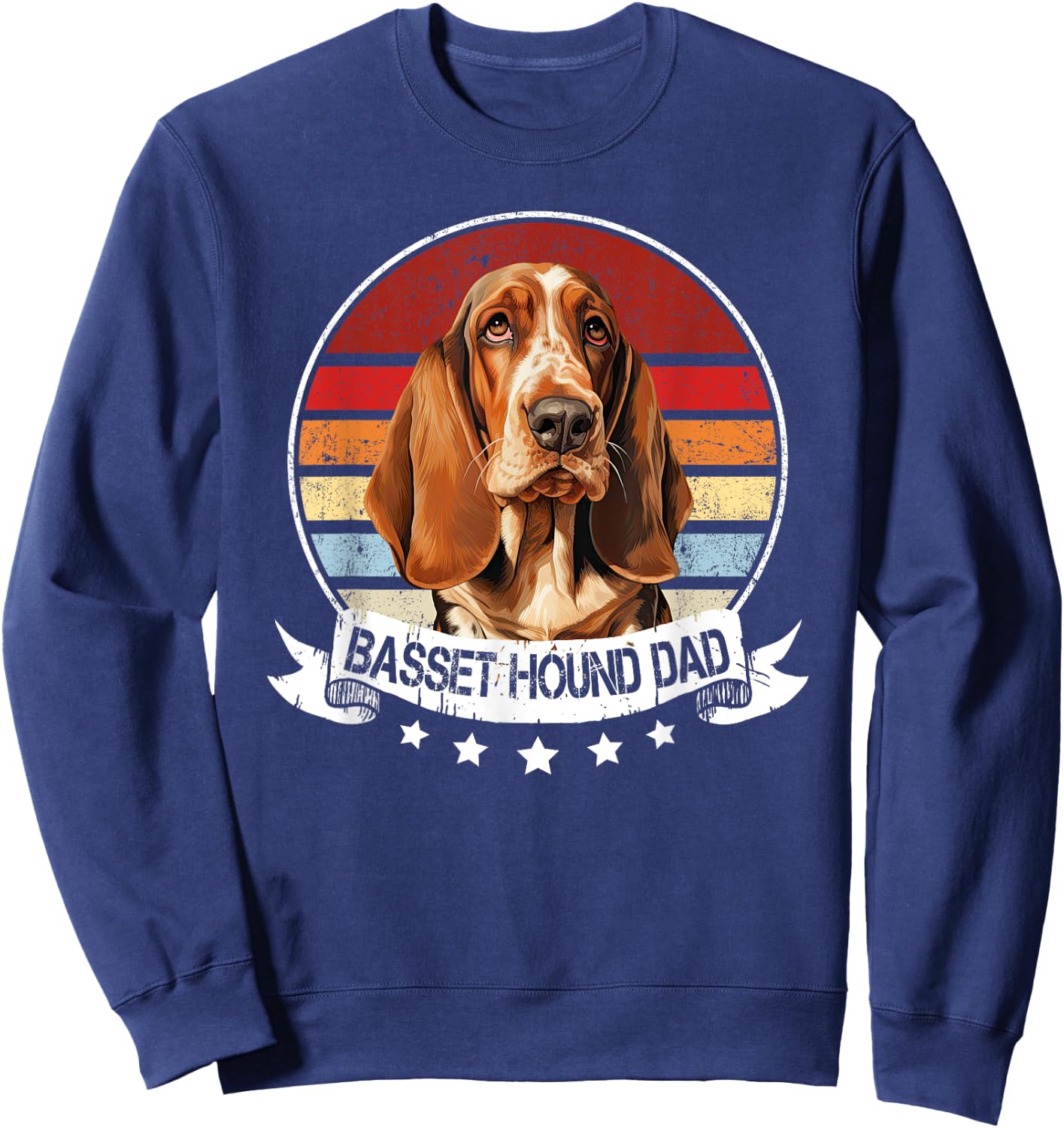 Best Dog Dad Ever Basset Hound Lovers Women Sweatshirt - Sweatshirt | Navy