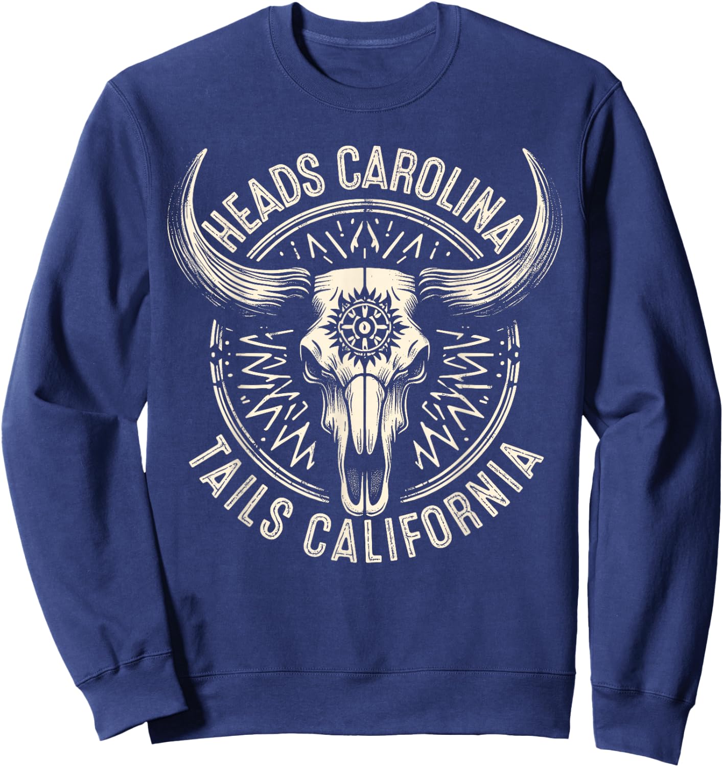 Heads Carolina Tail California Retro Vintage Sweatshirt - Sweatshirt | Navy