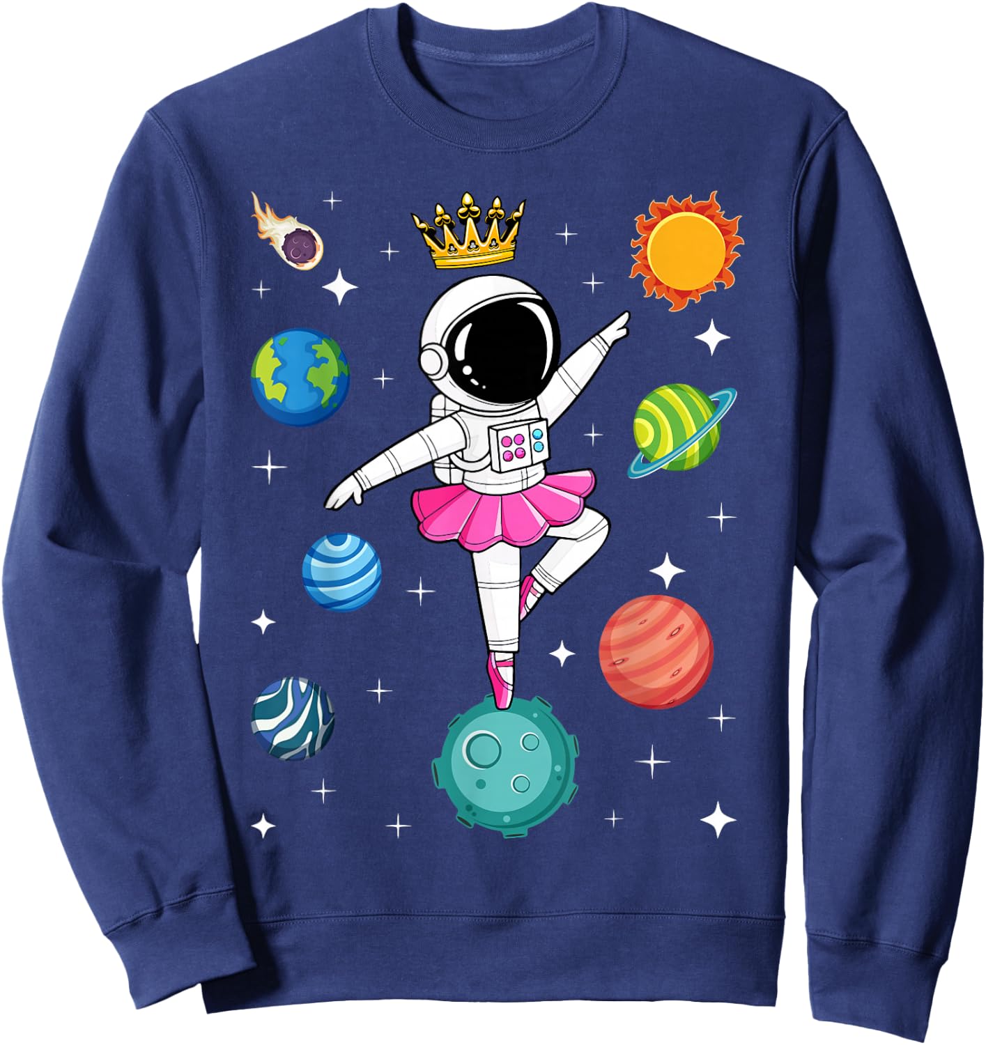 Ballerina Girl Space Astronaut Sweatshirt - Sweatshirt | Navy