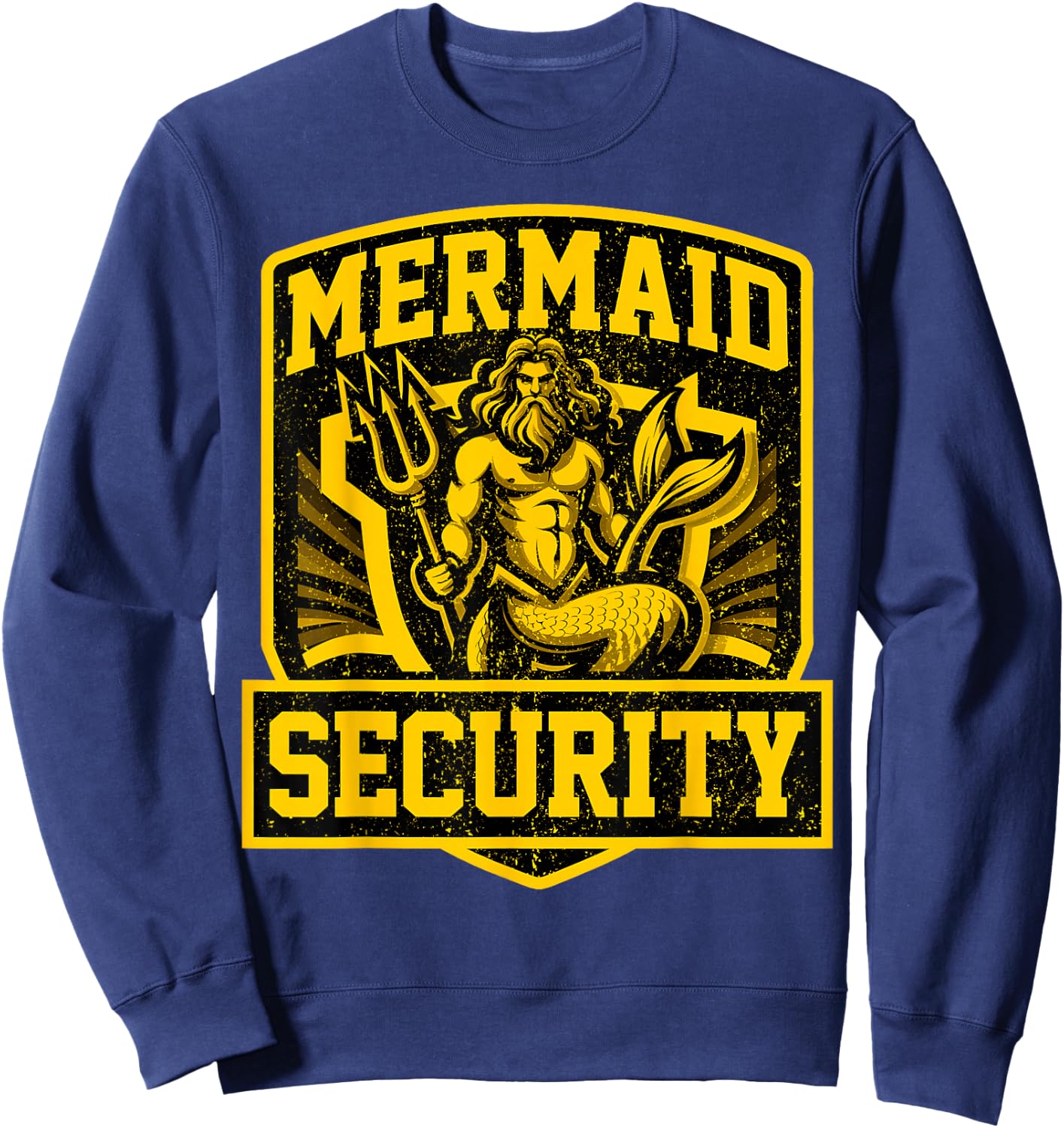 Dad Swimming Father Swimmer I Mermaid Security I Swim Sweatshirt - Sweatshirt | Navy