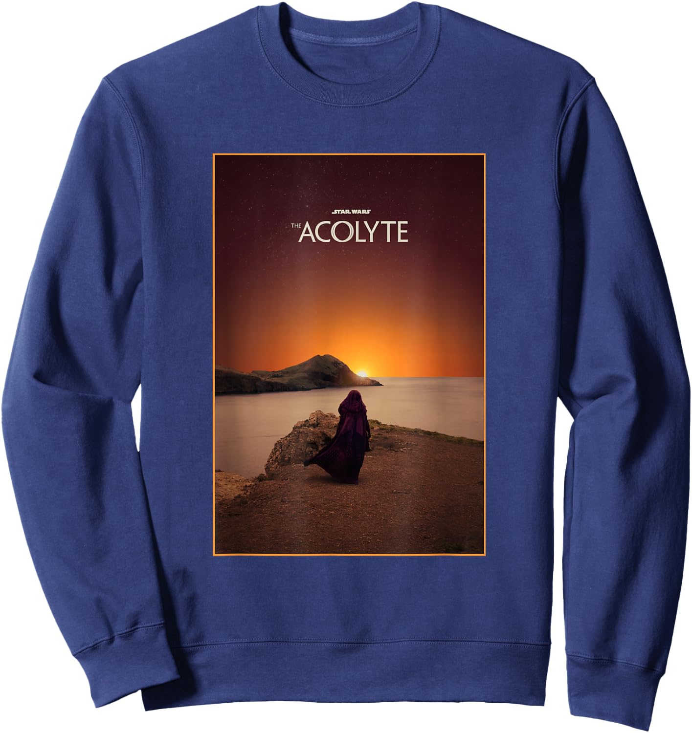 Star Wars The Acolyte Fading Sunset Landscape Title Poster Sweatshirt - Sweatshirt | Navy