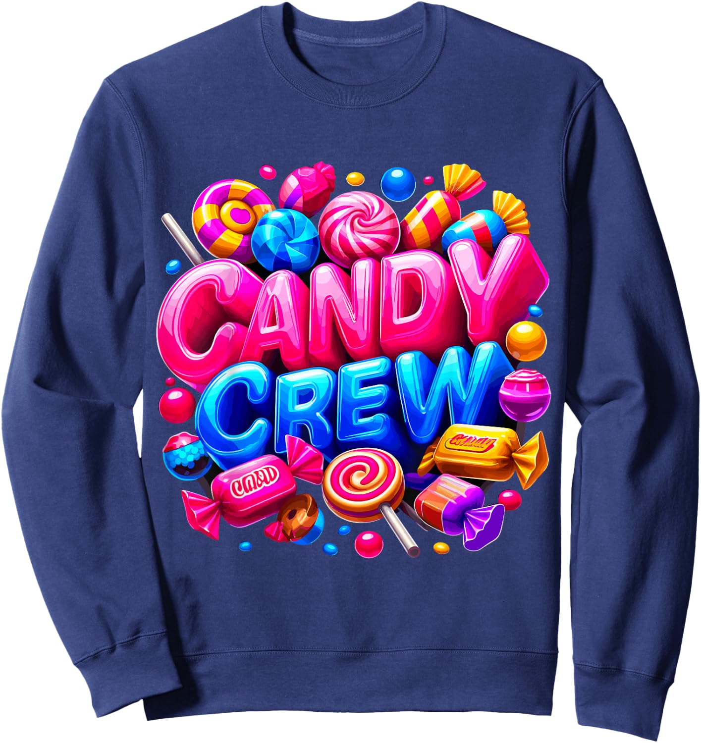 Candy Crew Halloween Party Trick or Treat Christmas Sweatshirt - Sweatshirt | Navy
