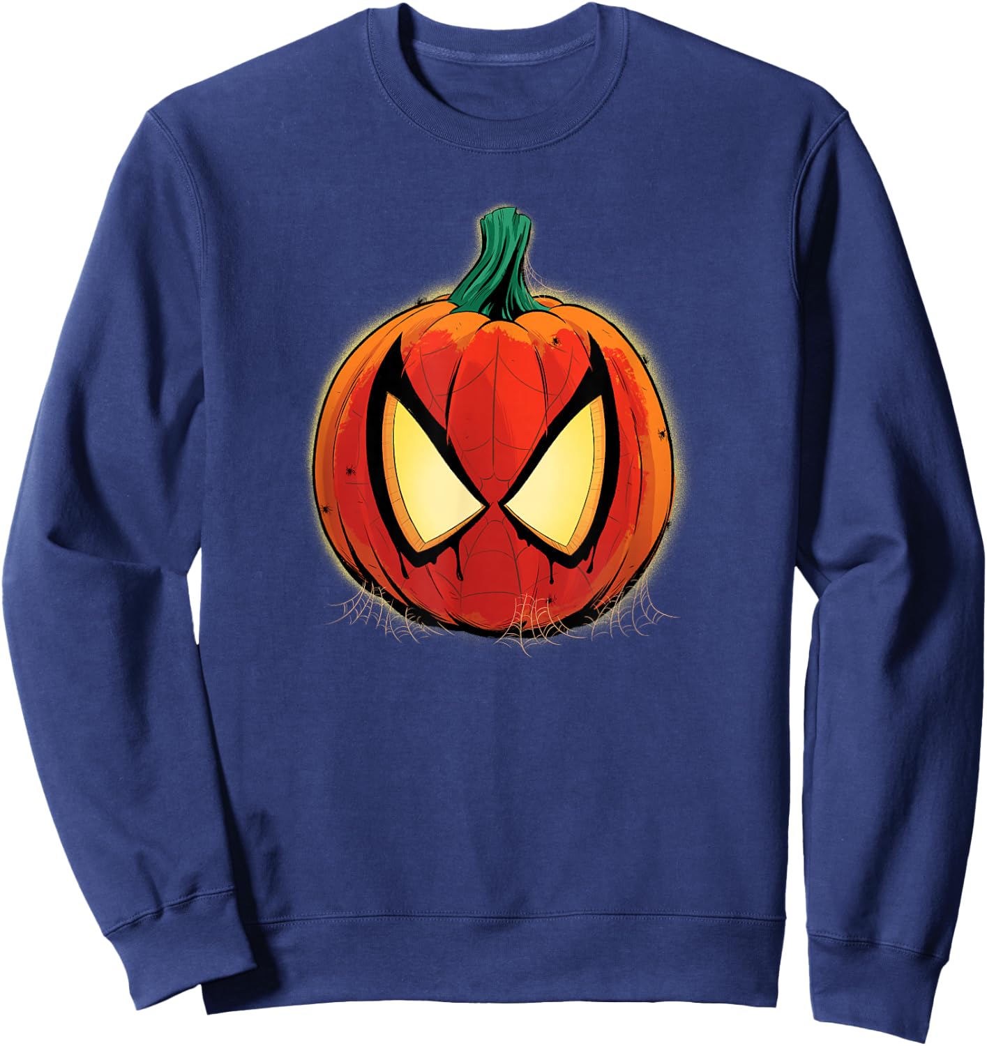 Marvel Spider-Man Halloween Spooky Pumpkin Jack-o'-Lantern Sweatshirt - Sweatshirt | Navy