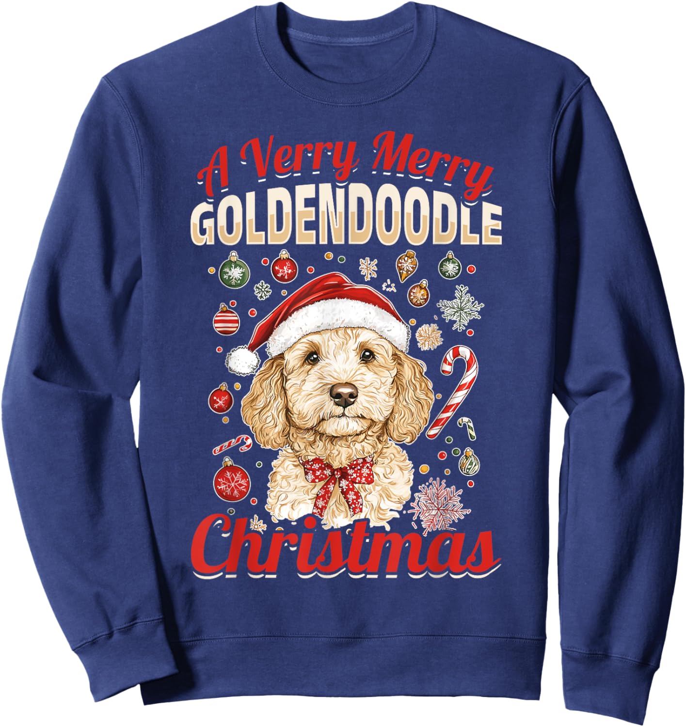 Goldendoodle Christmas Dog Breed A Very Merry Goldendoodle Sweatshirt - Sweatshirt | Navy