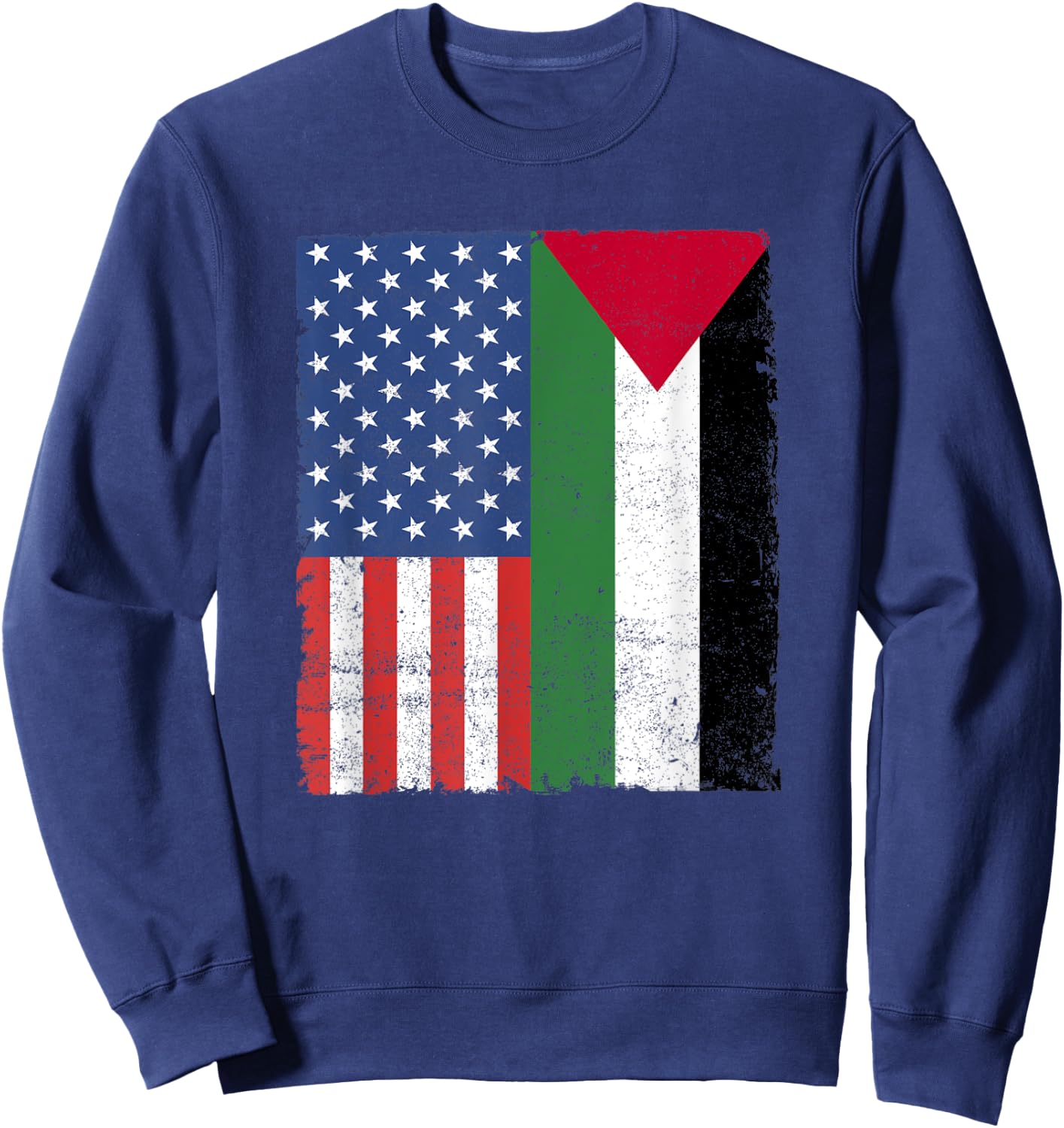 Palestinian American Flag Free Palestine Free Gaza Palestine Sweatshirt - Sweatshirt | Navy