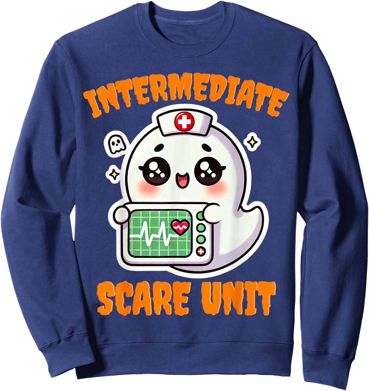 IMCU Intermediate Care Scare Unit Halloween Spooky Nurse Sweatshirt - Sweatshirt | Navy