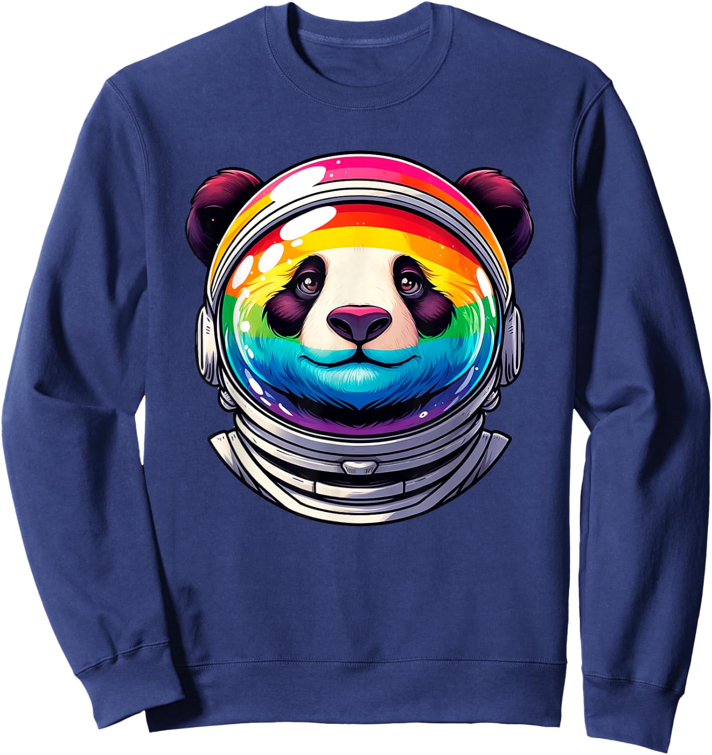 Rainbow Astronaut Panda Women Kids Sweatshirt - Sweatshirt | Navy