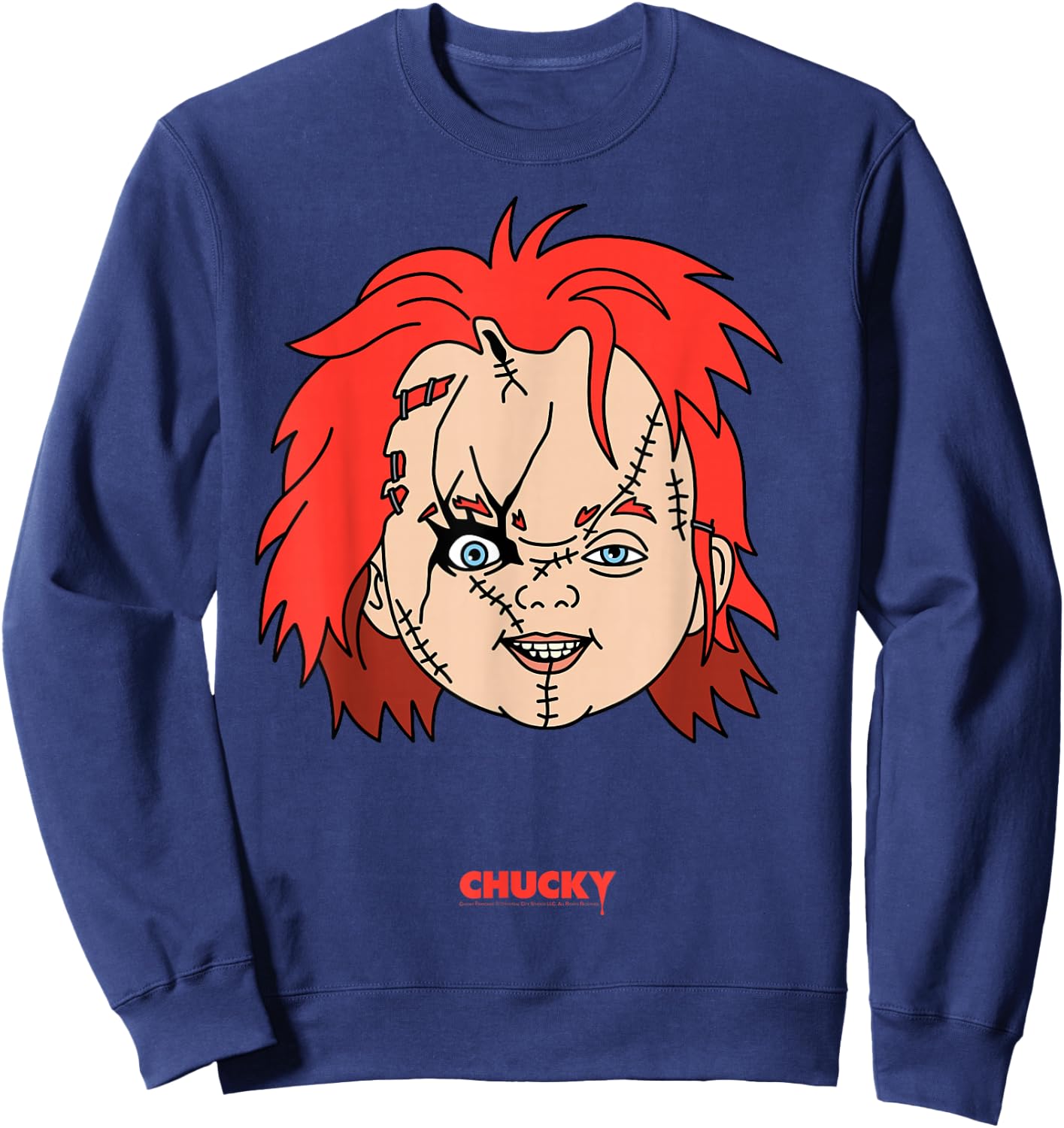 Chucky Big Face Portrait Sweatshirt - Sweatshirt | Navy