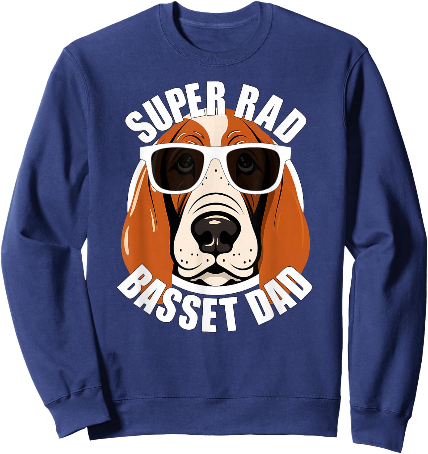 Basset Hound Dad Funny Father’s Day Men’s Sweatshirt - Sweatshirt | Navy
