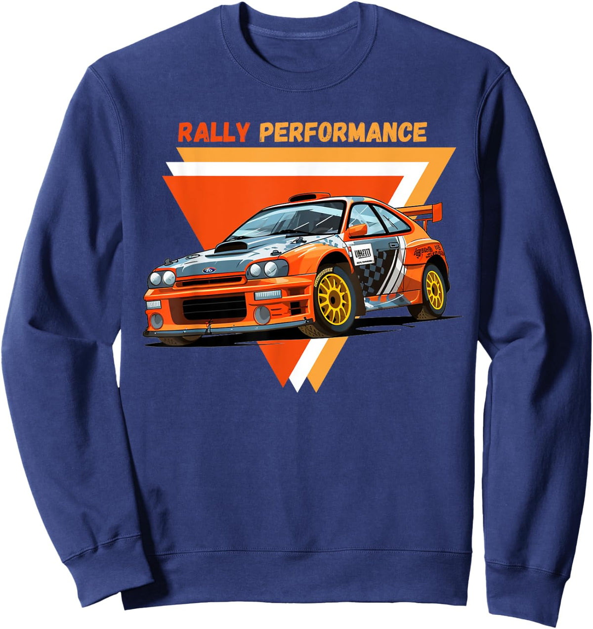Rally Performance Shirt, Motorsport Racing Car Rally Car Sweatshirt - Sweatshirt | Navy