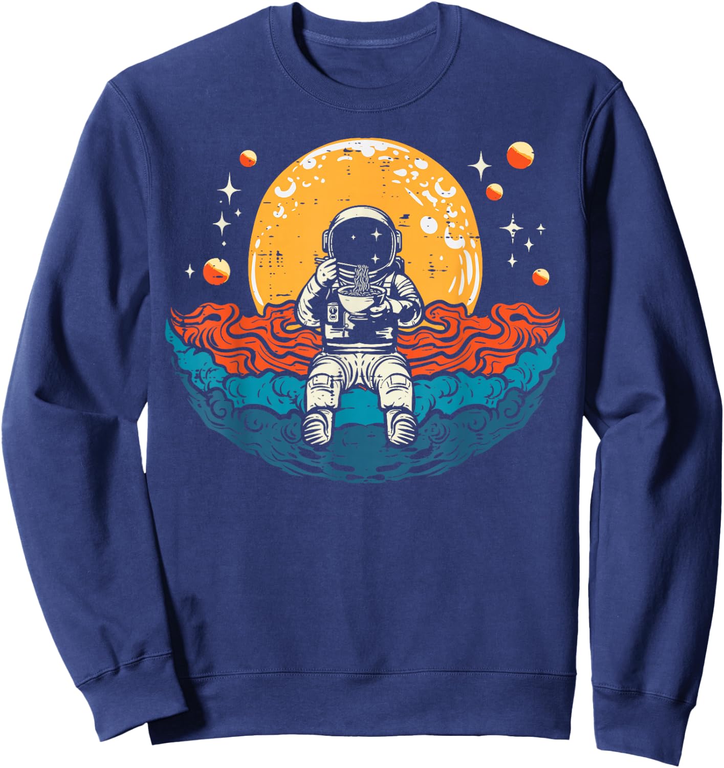 Astronaut Ramen Wave Space Japanese Noodle Men Women Kids Sweatshirt - Sweatshirt | Navy