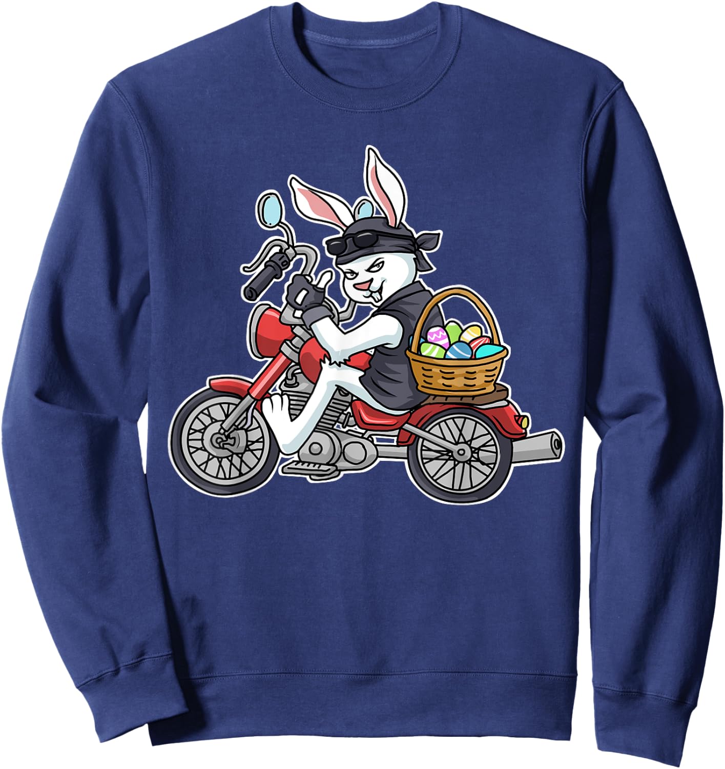 Easter Bunny Motorcycle Men Biker Gifts Women Braap Sweatshirt - Sweatshirt | Navy