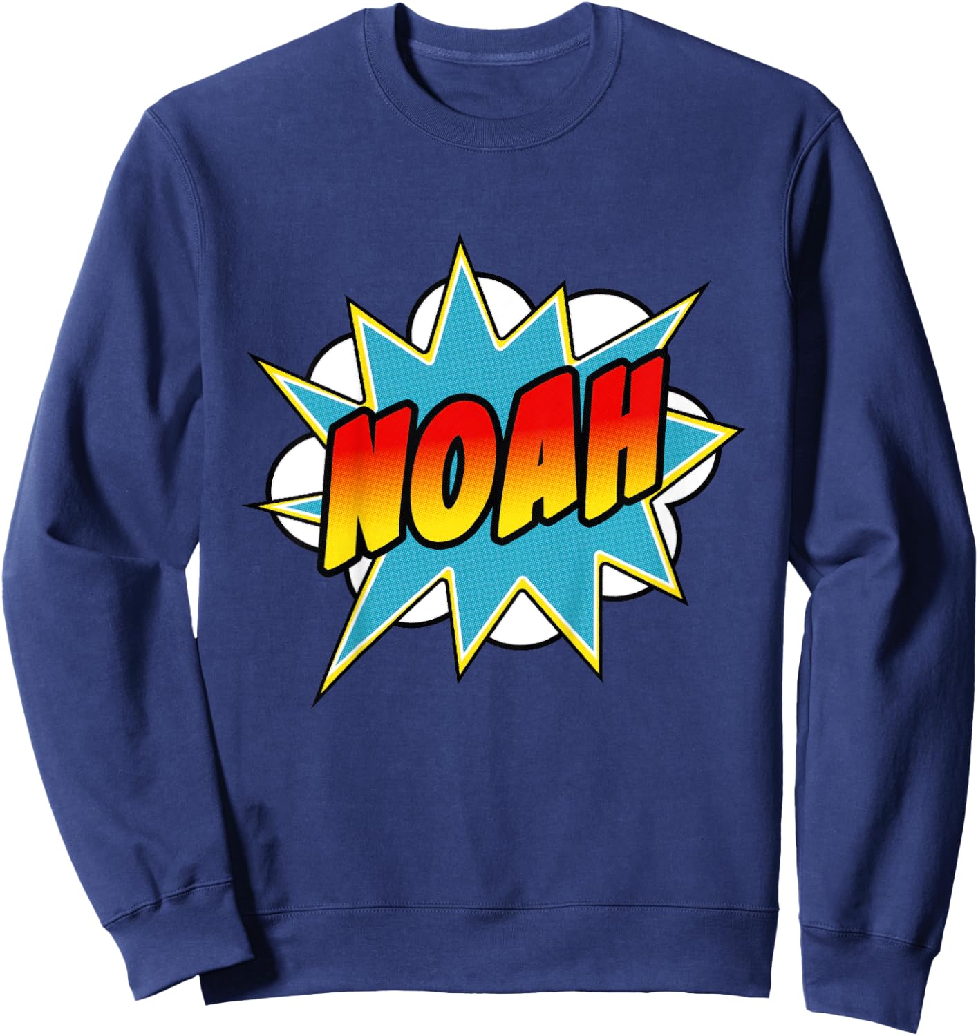 Kids Boys Noah Comic Book Superhero Name Sweatshirt - Sweatshirt | Navy