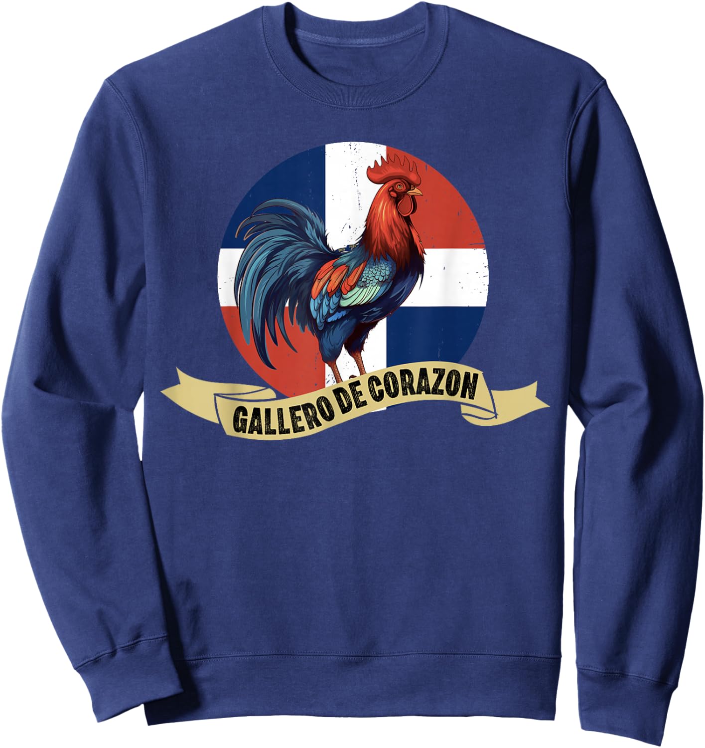 Gallero Dominicano Pelea Gallos Dominican Rooster Sweatshirt - Sweatshirt | Navy