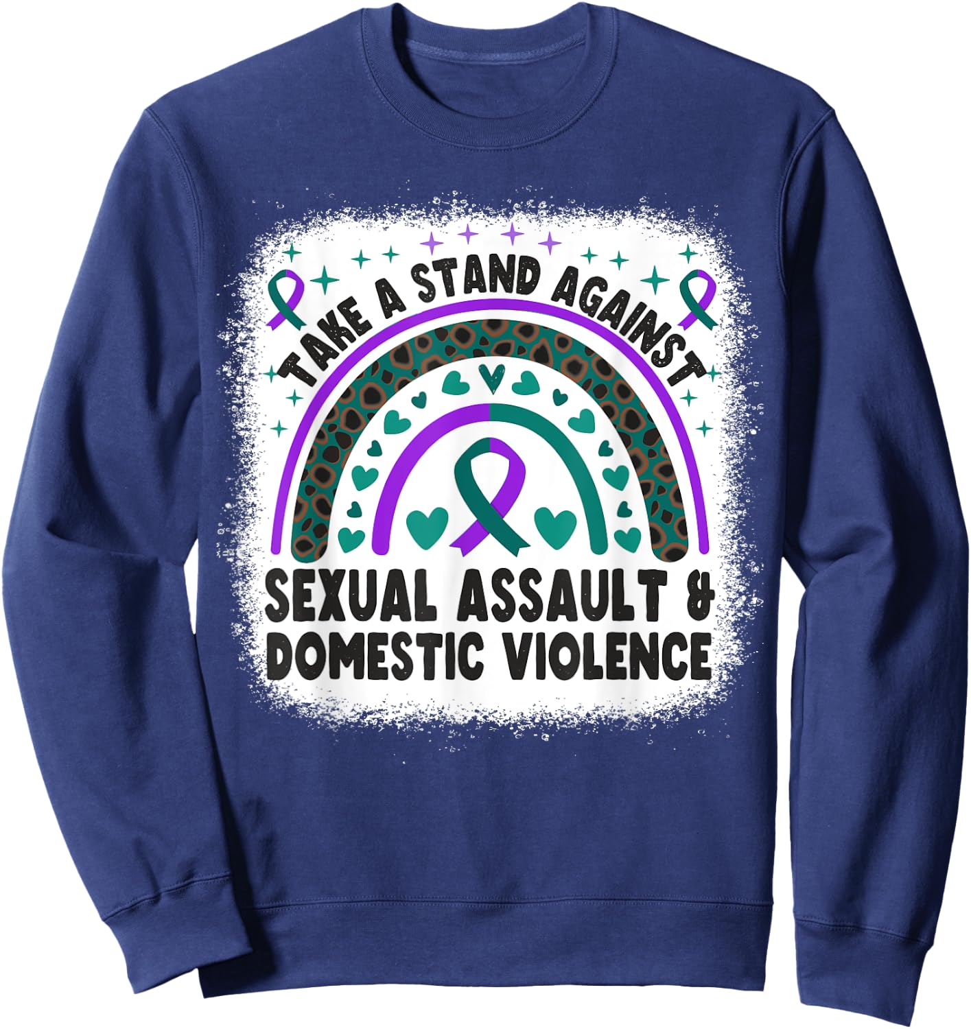 Sexual Assault Awareness Month and Domestic Violence Sweatshirt - Sweatshirt | Navy