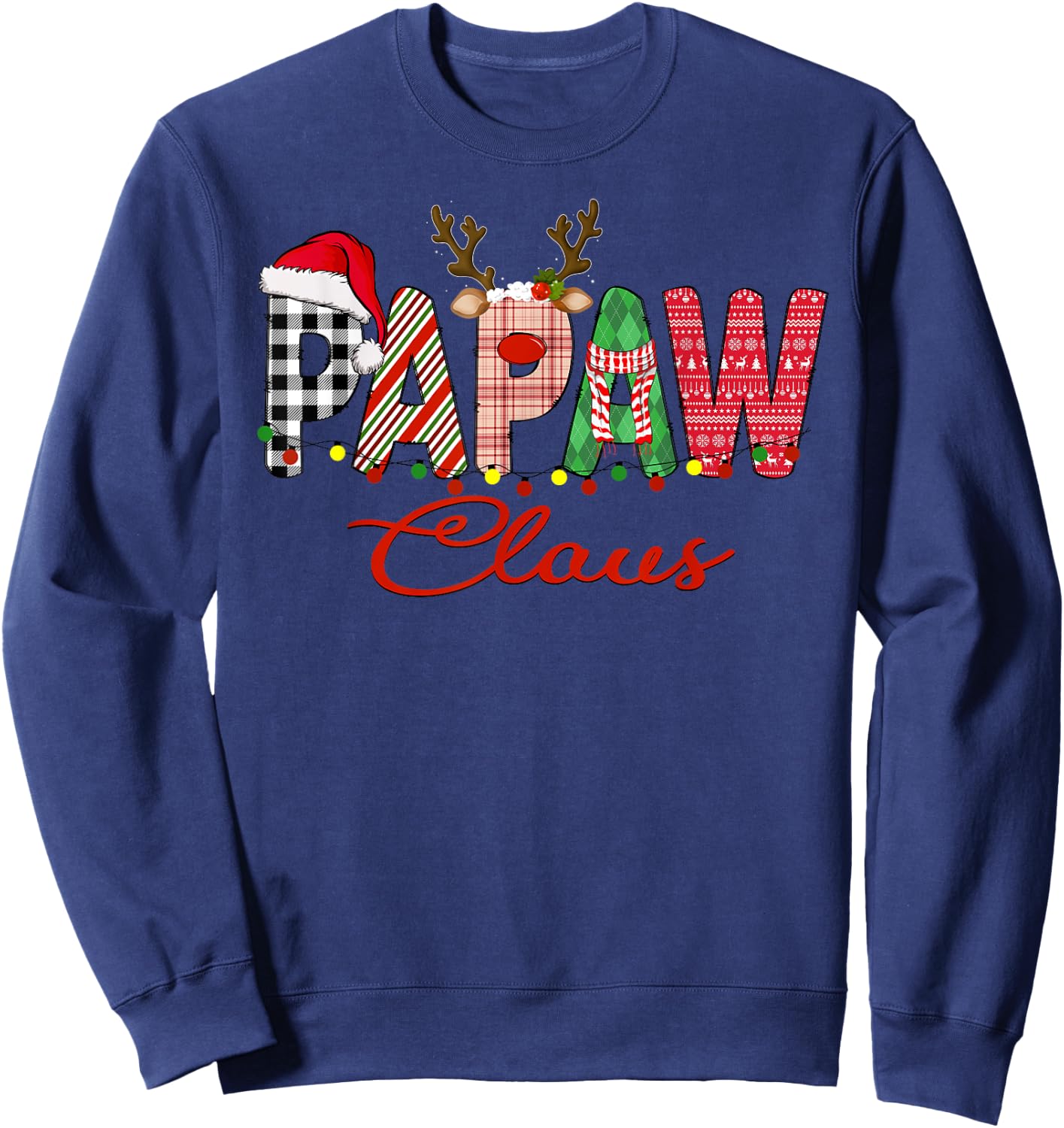 Papaw Claus Santa Family Matching Christmas Sweatshirt - Sweatshirt | Navy