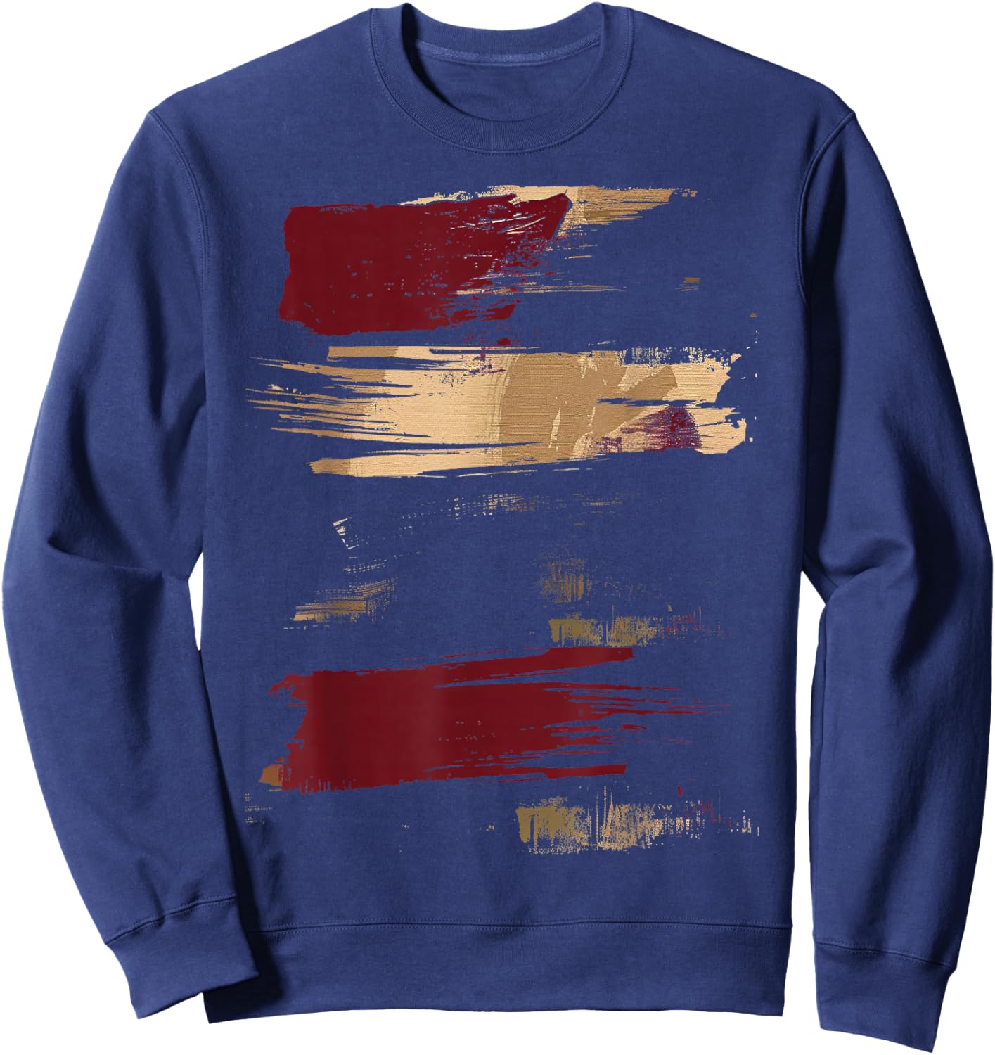 Red Black Brush Stroke Art Sweatshirt - Sweatshirt | Navy