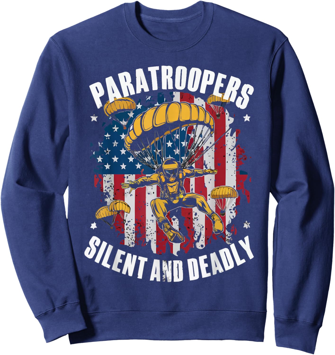 Airborne Paratrooper Military Soldier Parachute Sweatshirt - Sweatshirt | Navy