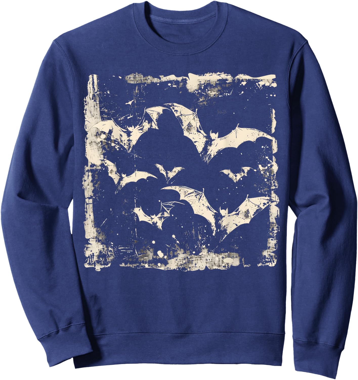 Bats Vampire Horror Spooky Scary Halloween Goth Aesthetic Sweatshirt - Sweatshirt | Navy