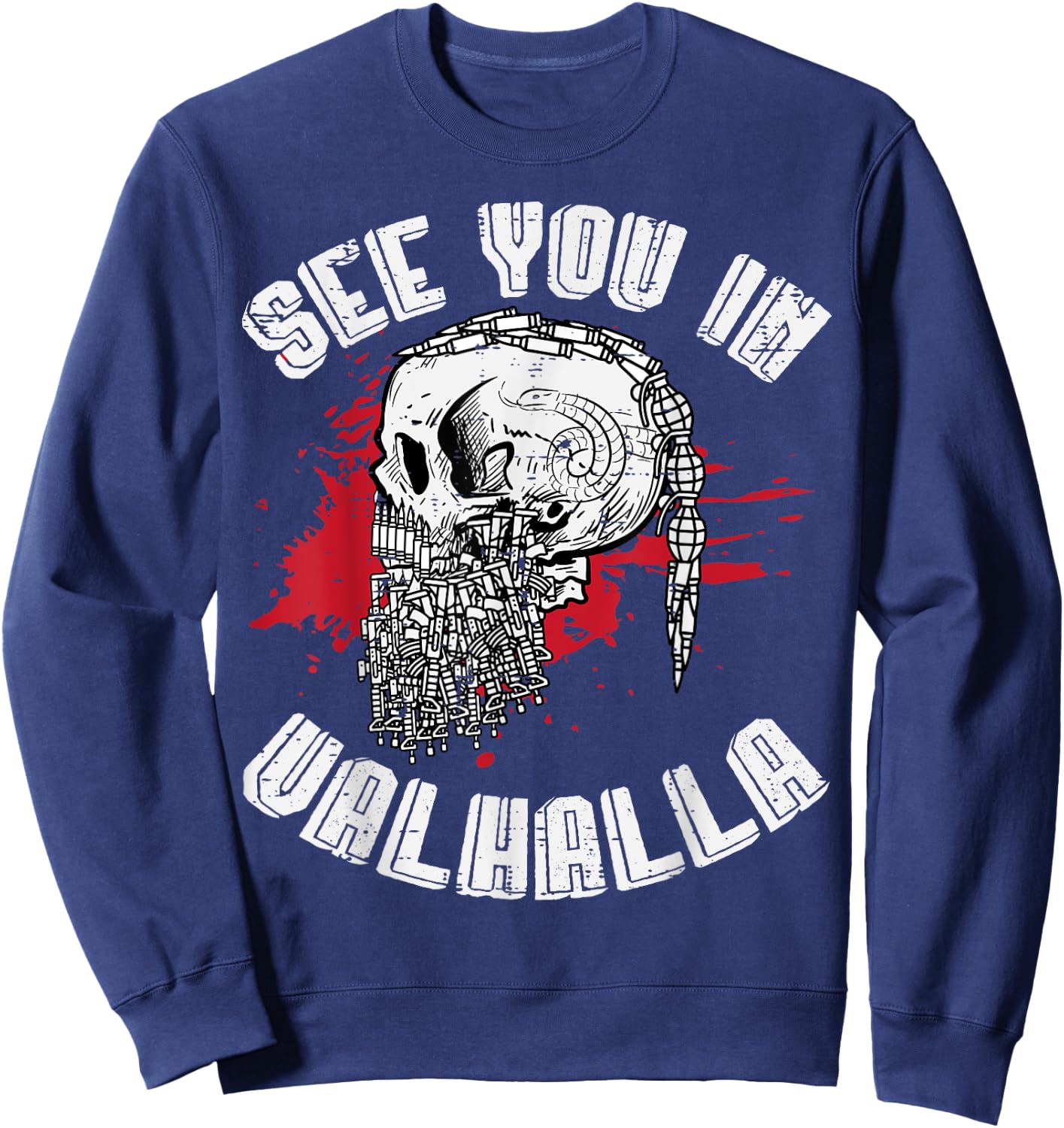 Viking See You In Valhalla Norse Mythology Men Boys Kids Sweatshirt - Sweatshirt | Navy
