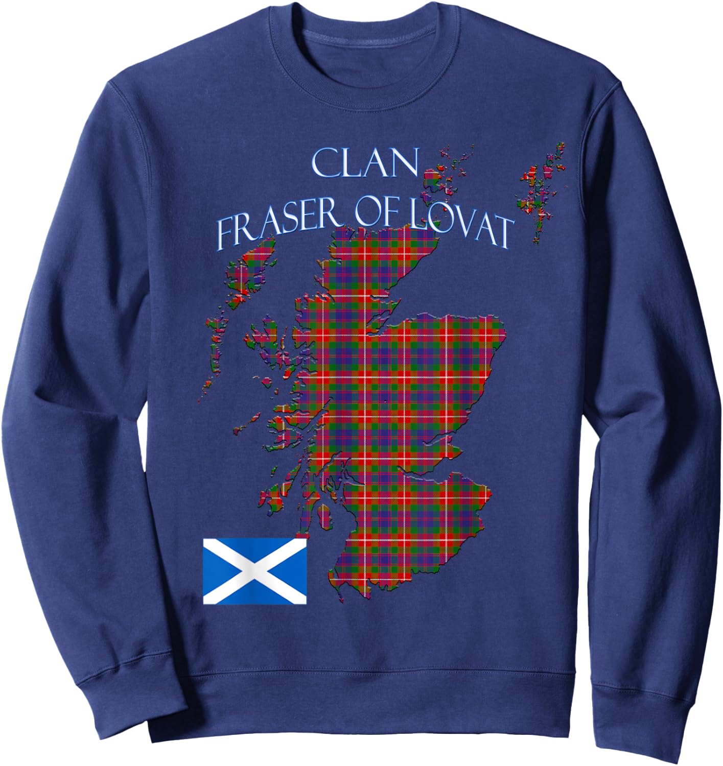 Fraser of Lovat Scottish Clan Tartan Scotland Sweatshirt - Sweatshirt | Navy