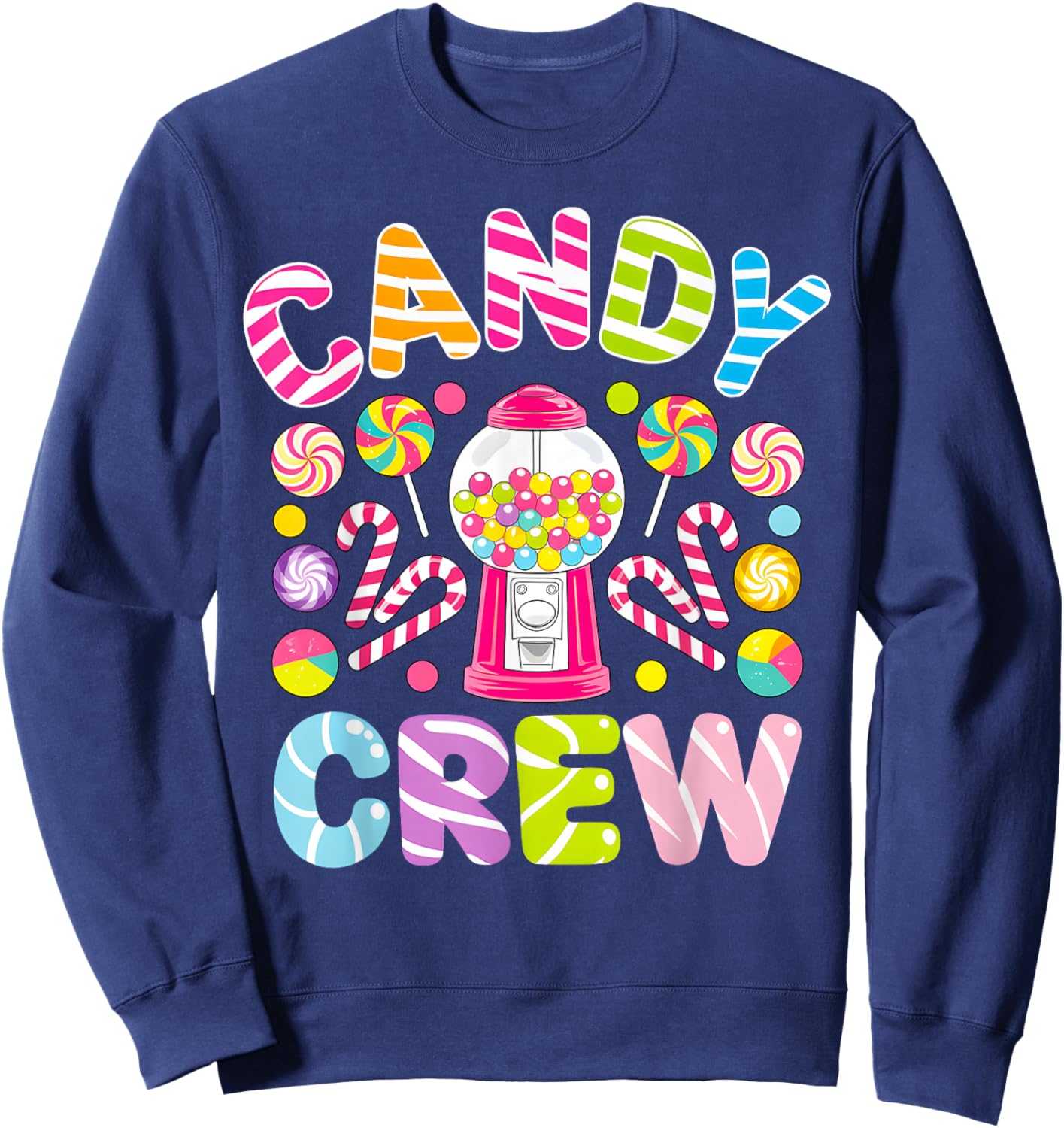 Groovy Candy Crew Sweetie Candy Squad Candy Birthday Party Sweatshirt - Sweatshirt | Navy