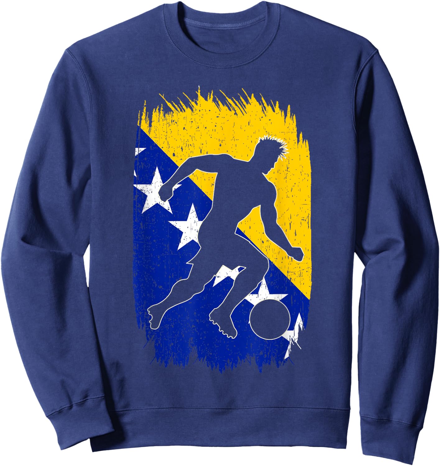 Bosnia and Herzegovina Flag Silhouette Bosna Pride Sweatshirt - Sweatshirt | Navy