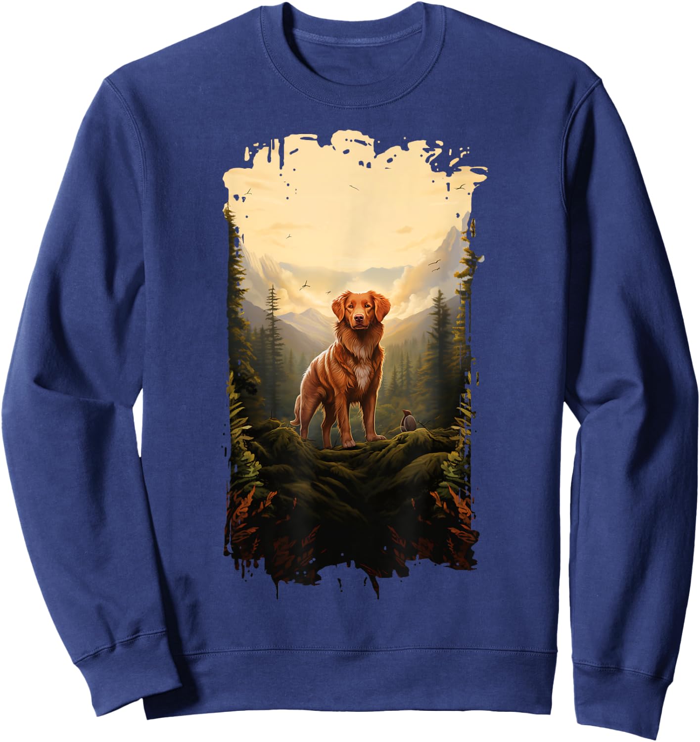 Nova Scotia Duck Tolling Retriever Toller Mountain Paw Sweatshirt - Sweatshirt | Navy