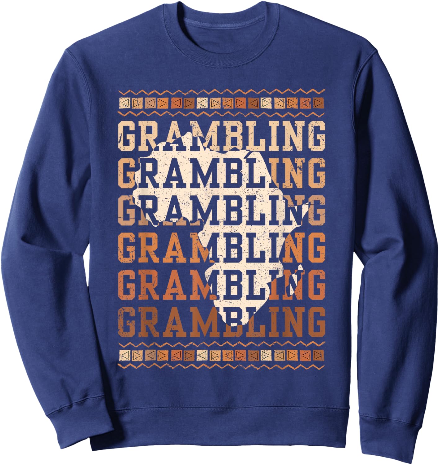 Grambling HBCU with Africa Alumni Historical Black College Sweatshirt - Sweatshirt | Navy