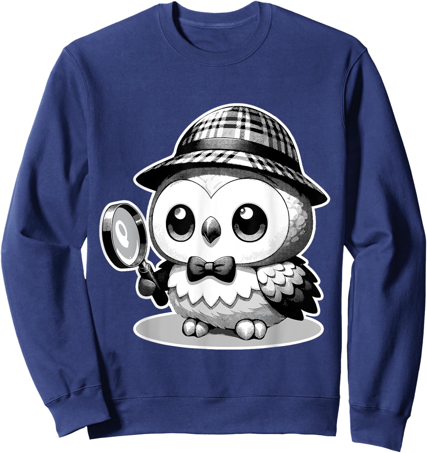 Bird Owl Detective - Detective Wisdom - Sleuths Owl Sweatshirt - Sweatshirt | Navy