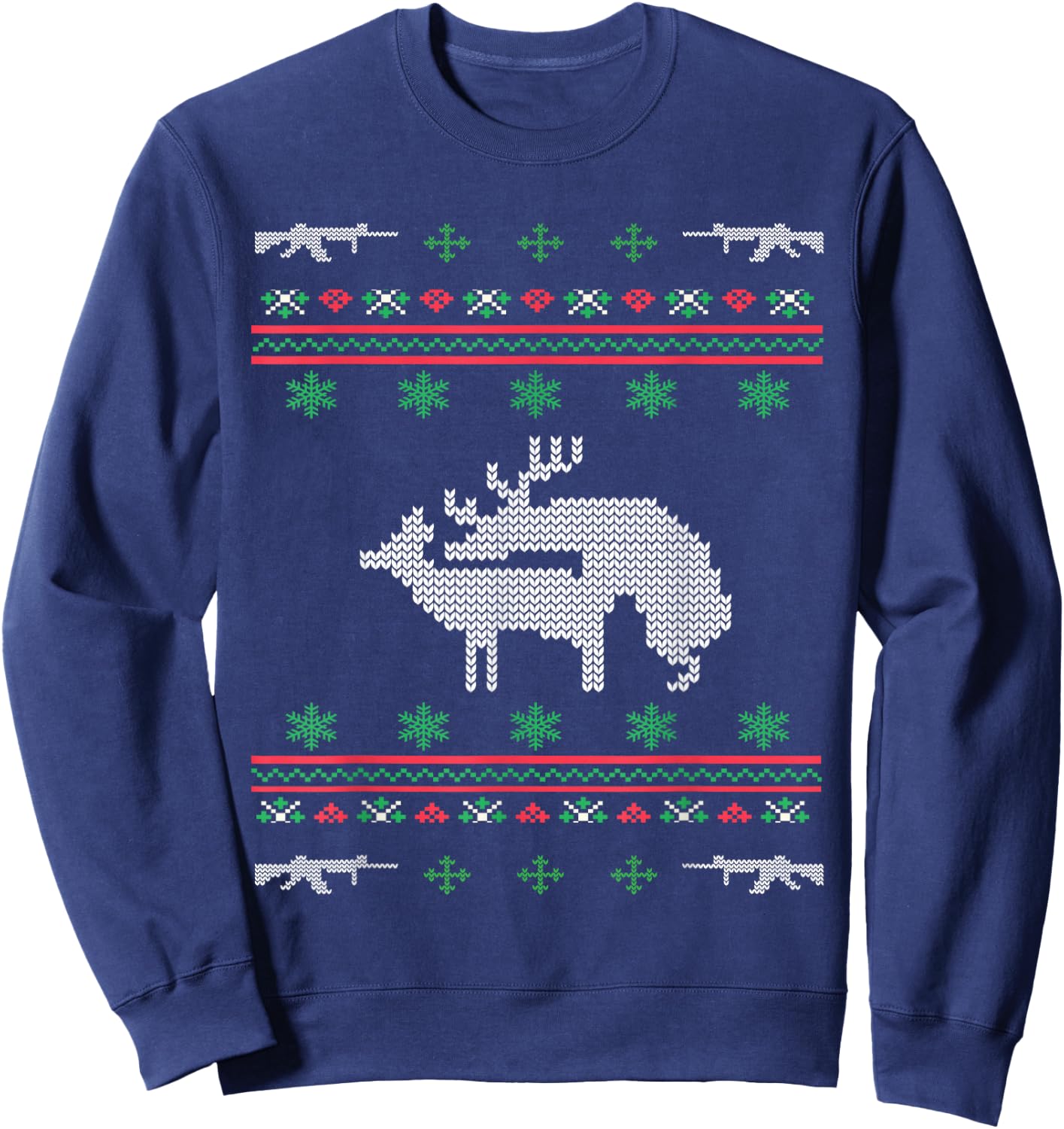 Humping Deer Hunting Ugly Christmas Sweater Sweatshirt - Sweatshirt | Navy