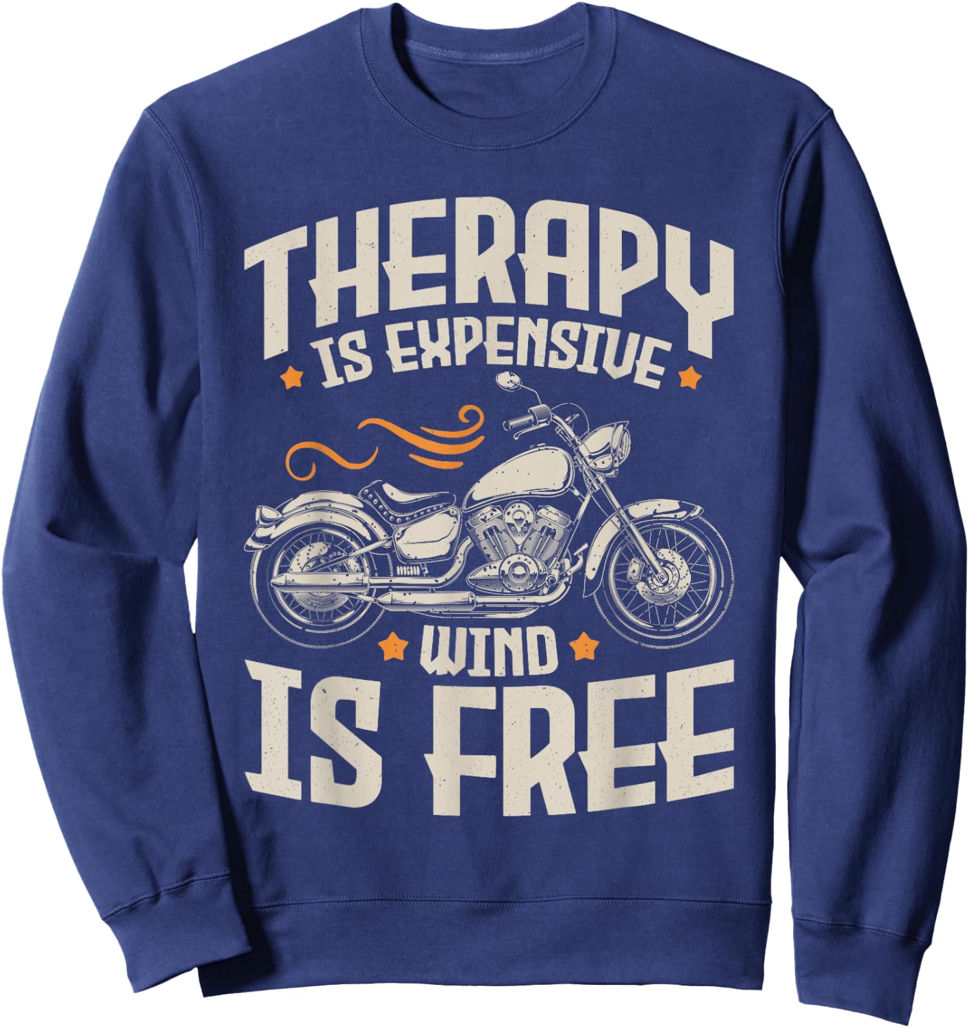 Cool Motorcycle Rider Men Therapy Motorcycle Lovers Biker Sweatshirt - Sweatshirt | Navy