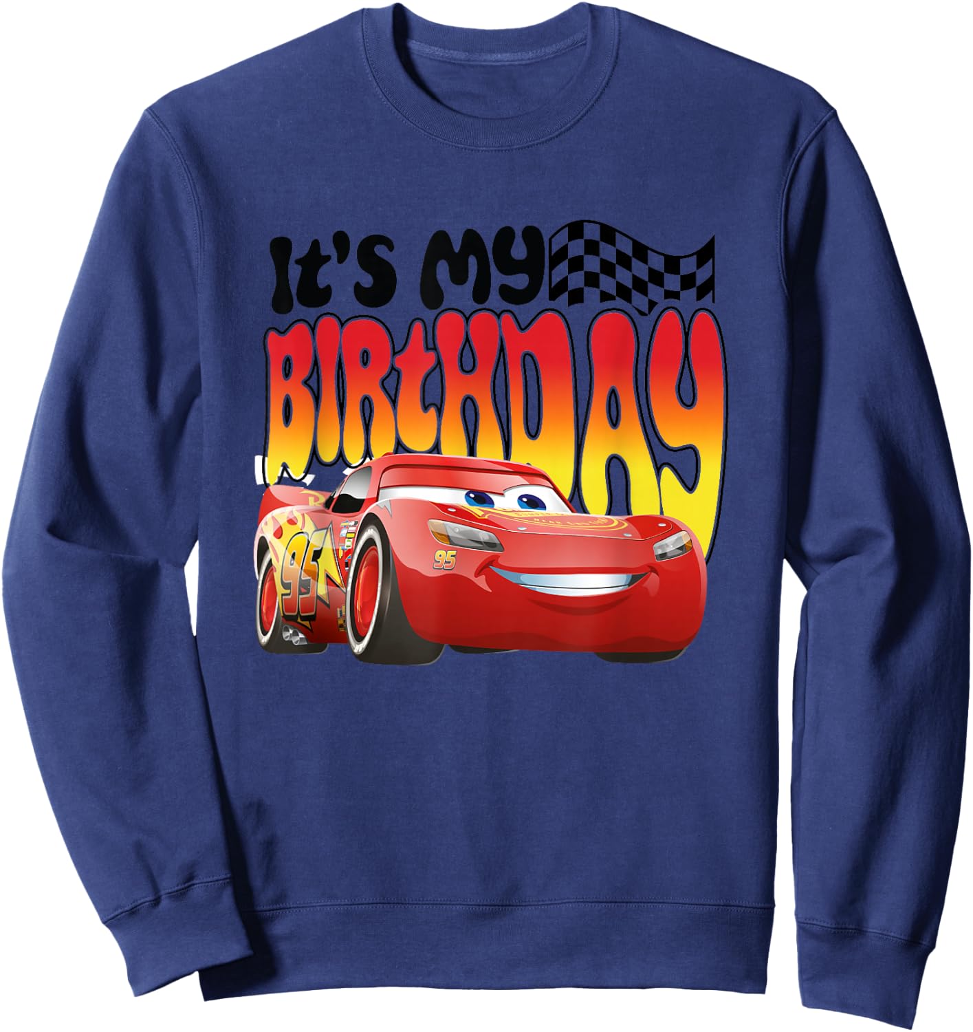 Disney Pixar Cars 2 Lightning McQueen It's My Birthday Logo Sweatshirt - Sweatshirt | Navy