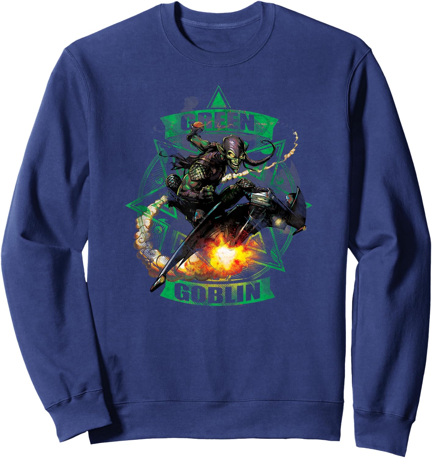 Marvel Green Goblin Glider Pumpkin Bomb Sweatshirt - Sweatshirt | Navy