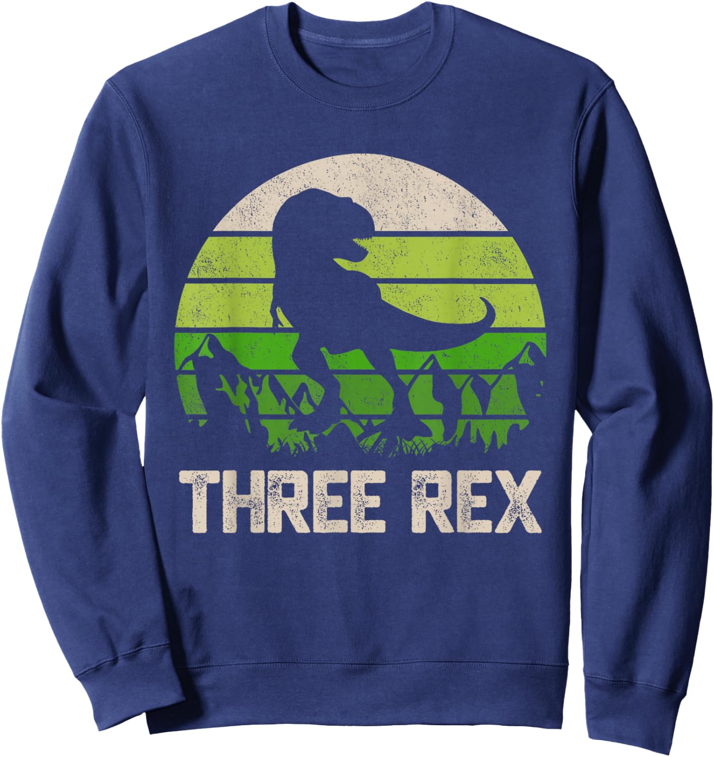 3 Year Old Shirt 3rd Birthday Three Rex Kids Sweatshirt - Sweatshirt | Navy