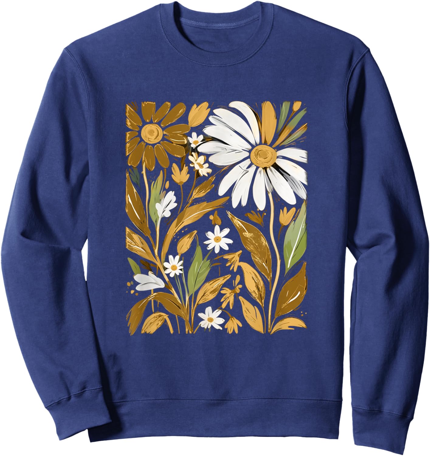 Brown Wildflowers Brown Graphic Sweatshirt - Sweatshirt | Navy