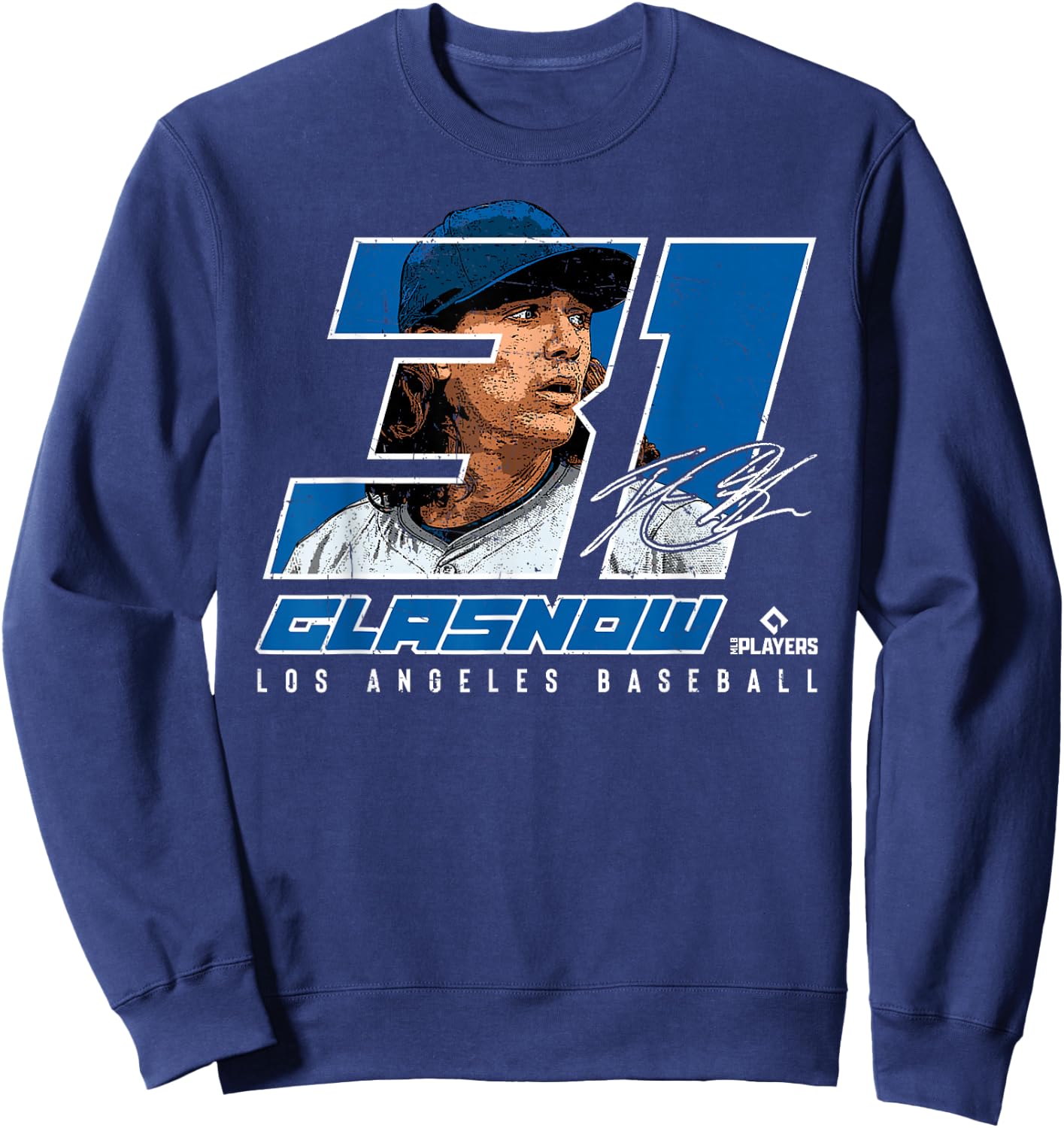 Silhouette Tyler Glasnow Los Angeles MLBPA Sweatshirt - Sweatshirt | Navy