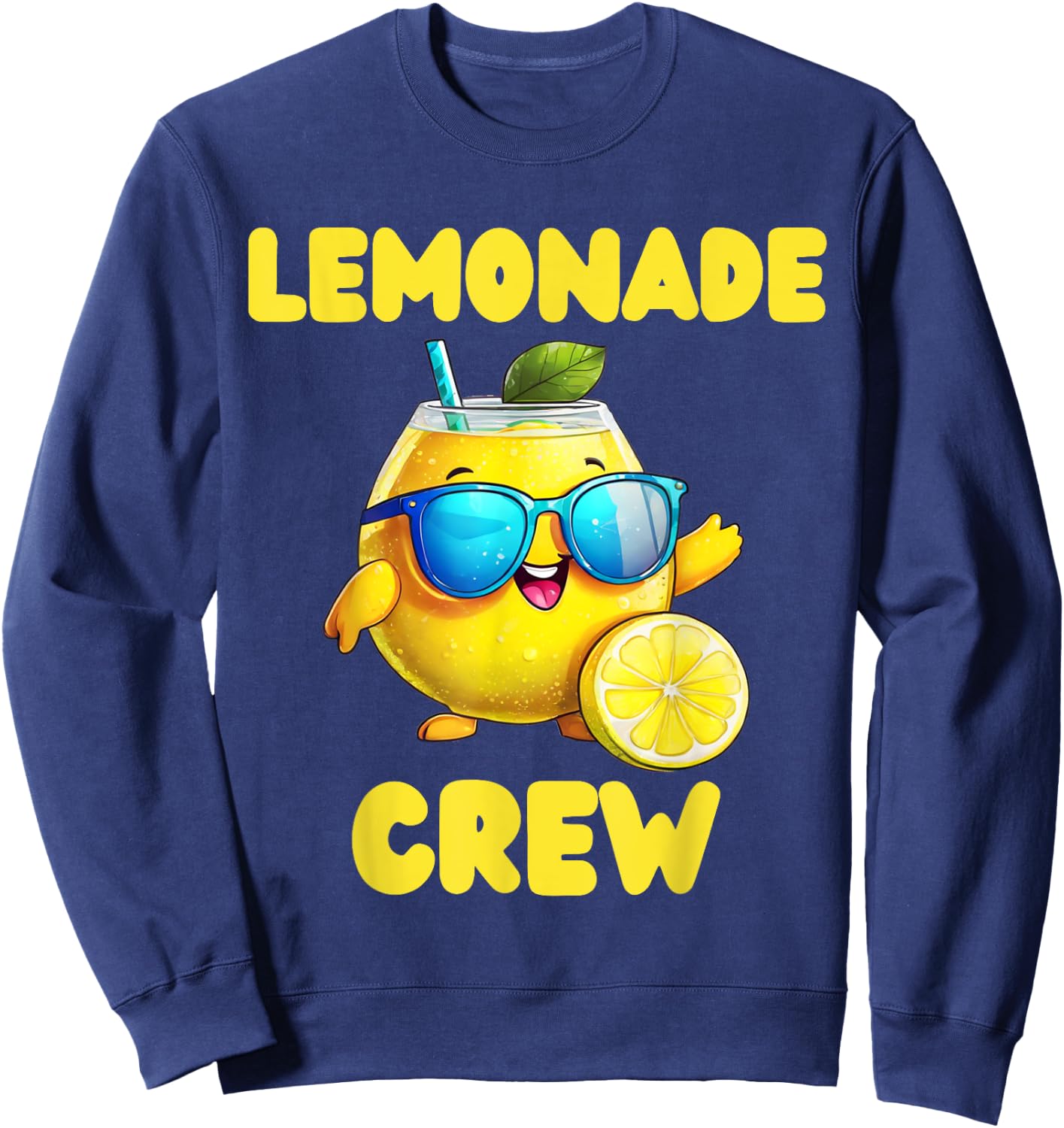 Lemonade Crew Lemon Sunglasses Juice Summer Women Kids Sweatshirt - Sweatshirt | Navy