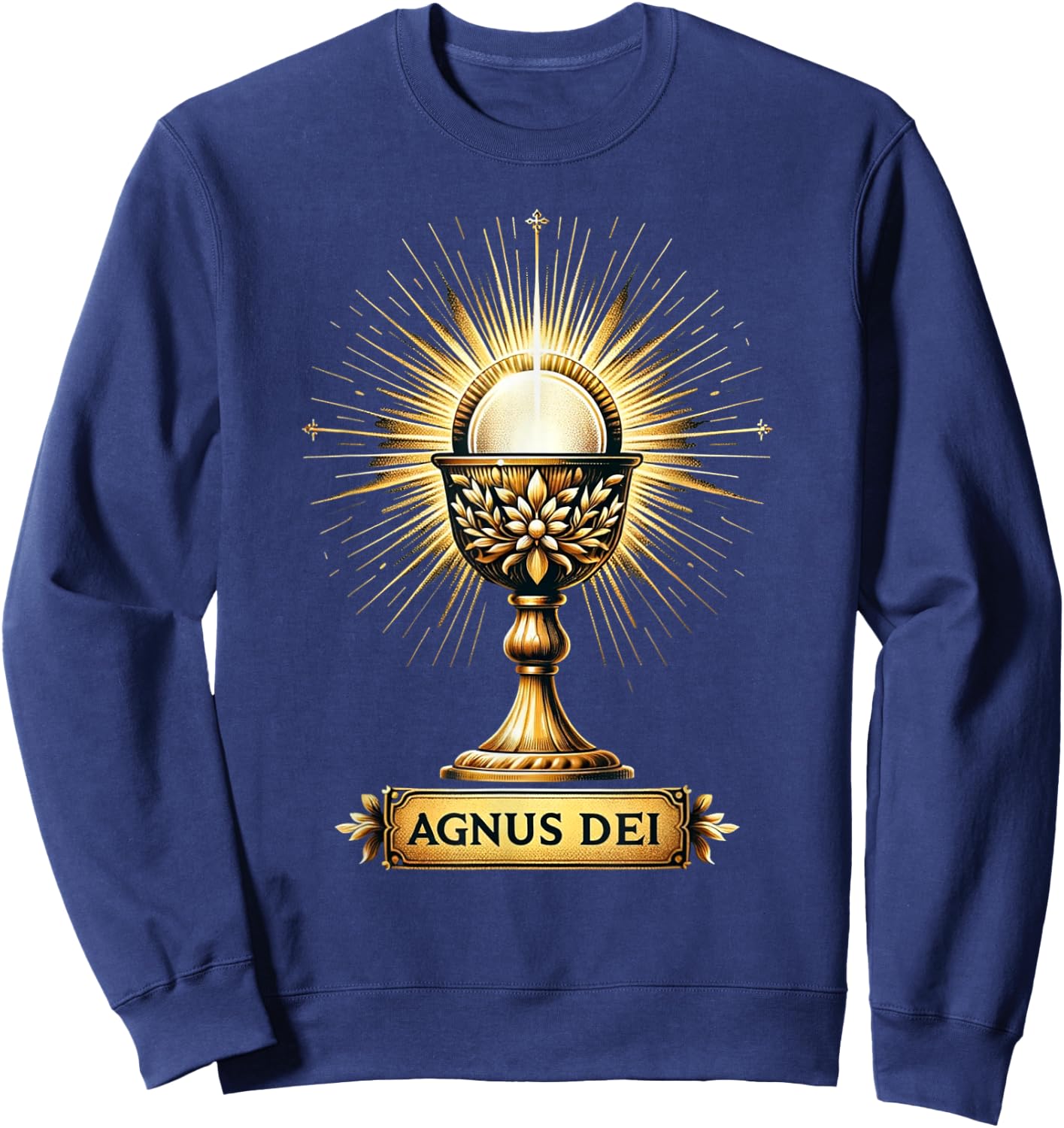 Eucharistic Consecration Traditional Latin Mass Catholic Sweatshirt - Sweatshirt | Navy