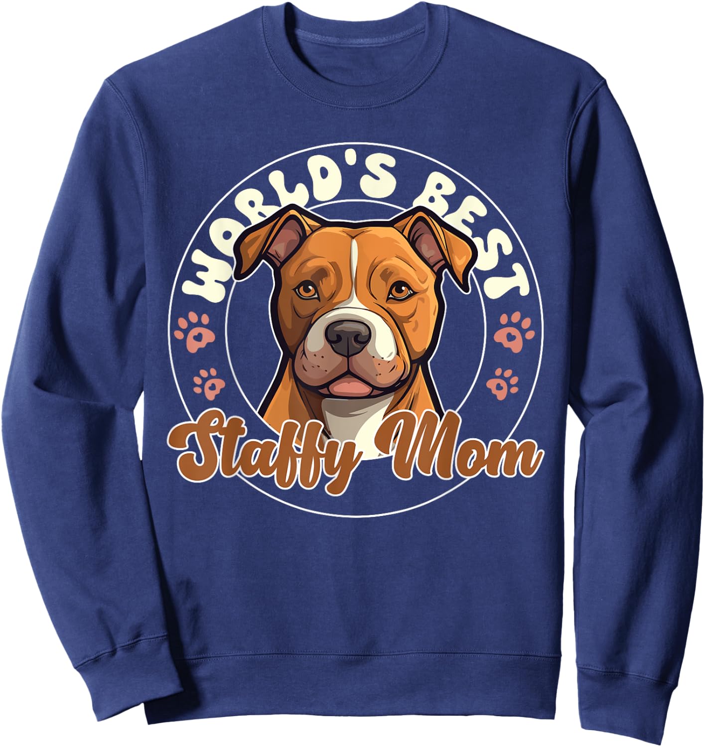 American Staffordshire Terrier World's Best Staffy Mom Sweatshirt - Sweatshirt | Navy