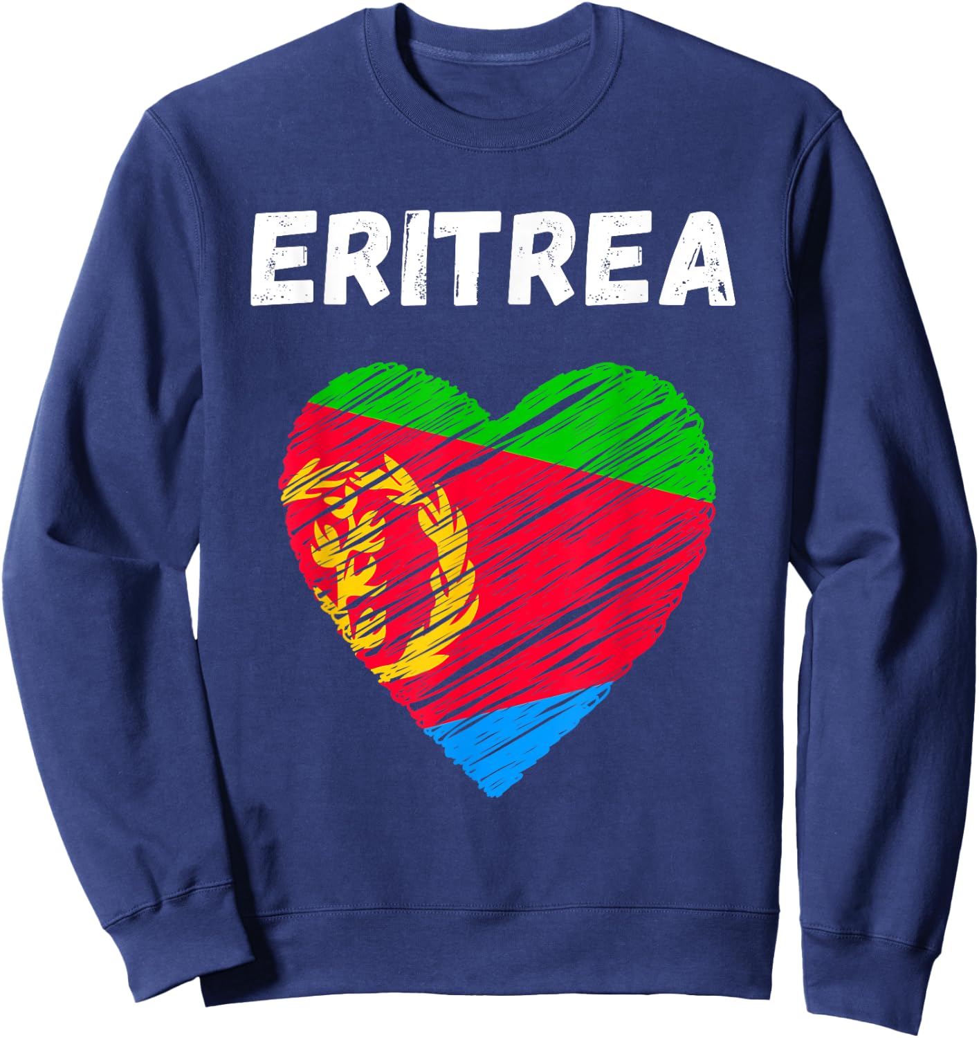 Eritrea Flag Holiday Eritrea Heart Eritrean Flag Sweatshirt - Sweatshirt | Navy