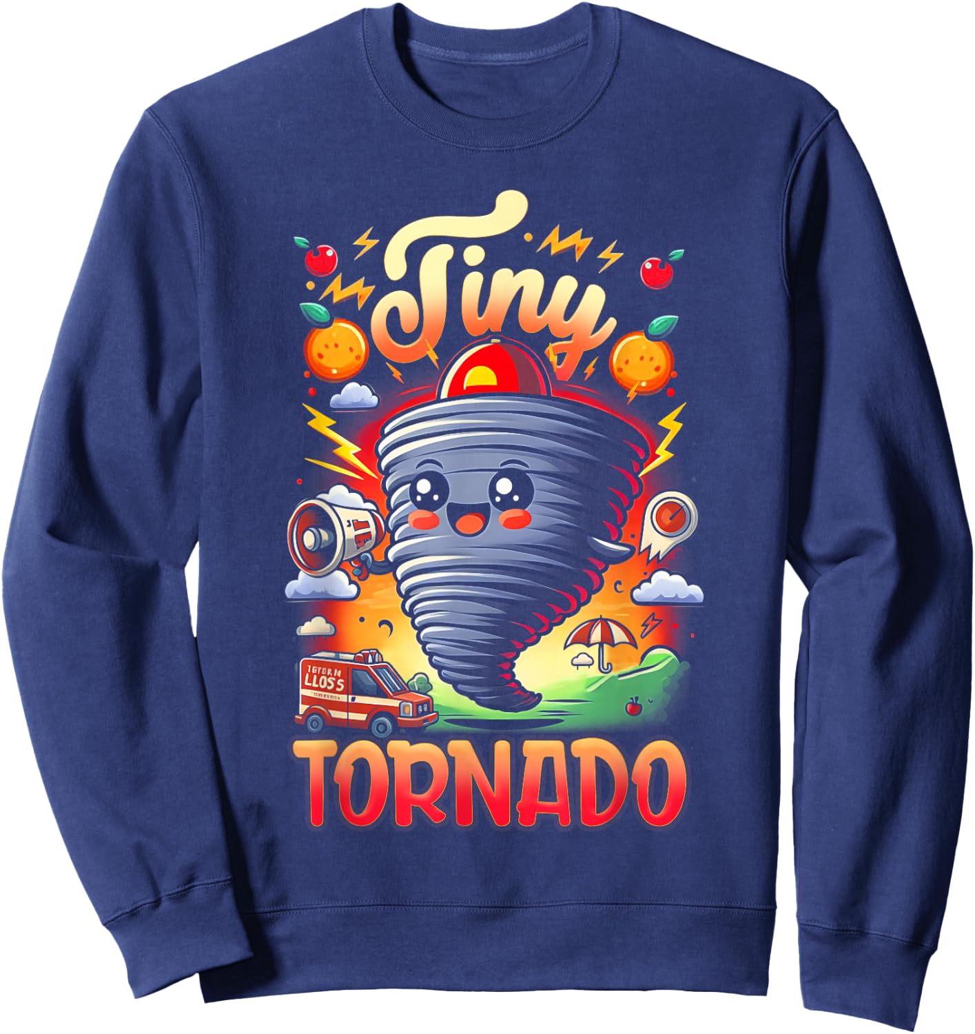 Storm Chaser Hurricane Meteorology Tornado Kids Tiny Tornado Sweatshirt - Sweatshirt | Navy