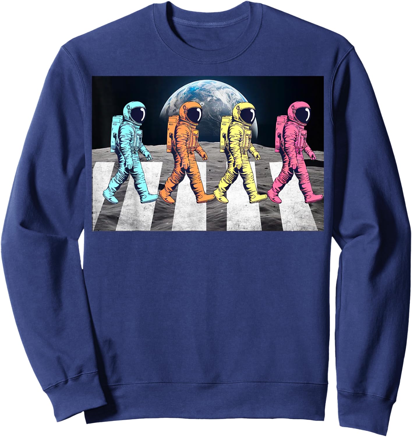 Retro Astronaut Outer Space Funny Gifts Women Kids Sweatshirt - Sweatshirt | Navy