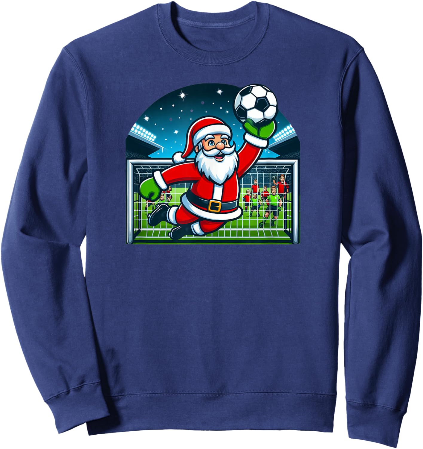 Goalkeeper Soccer Santa Christmas Xmas Sweatshirt - Sweatshirt | Navy